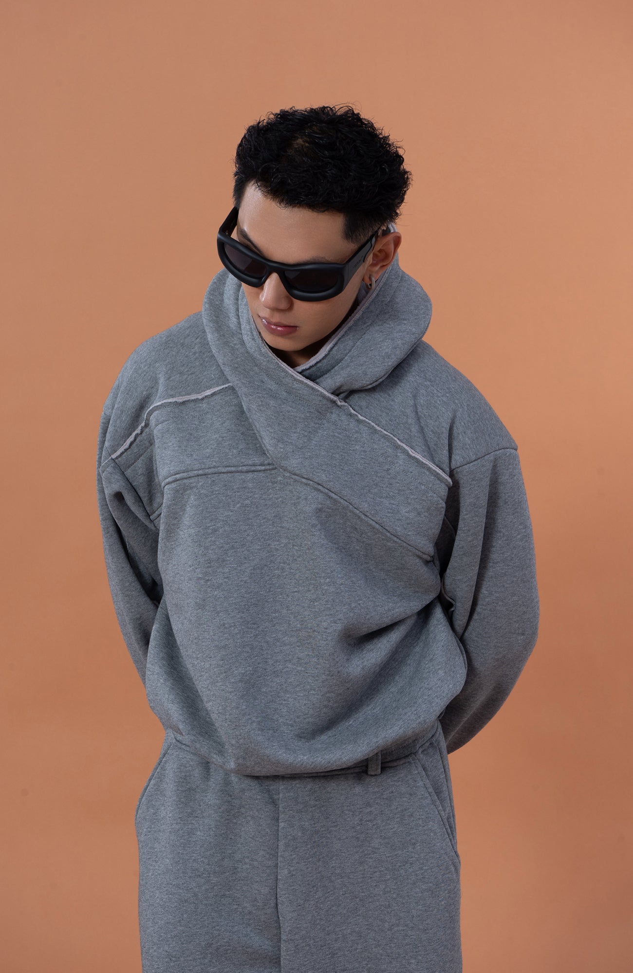CLP Cross-Wrap Neck Oversized Sweatshirt