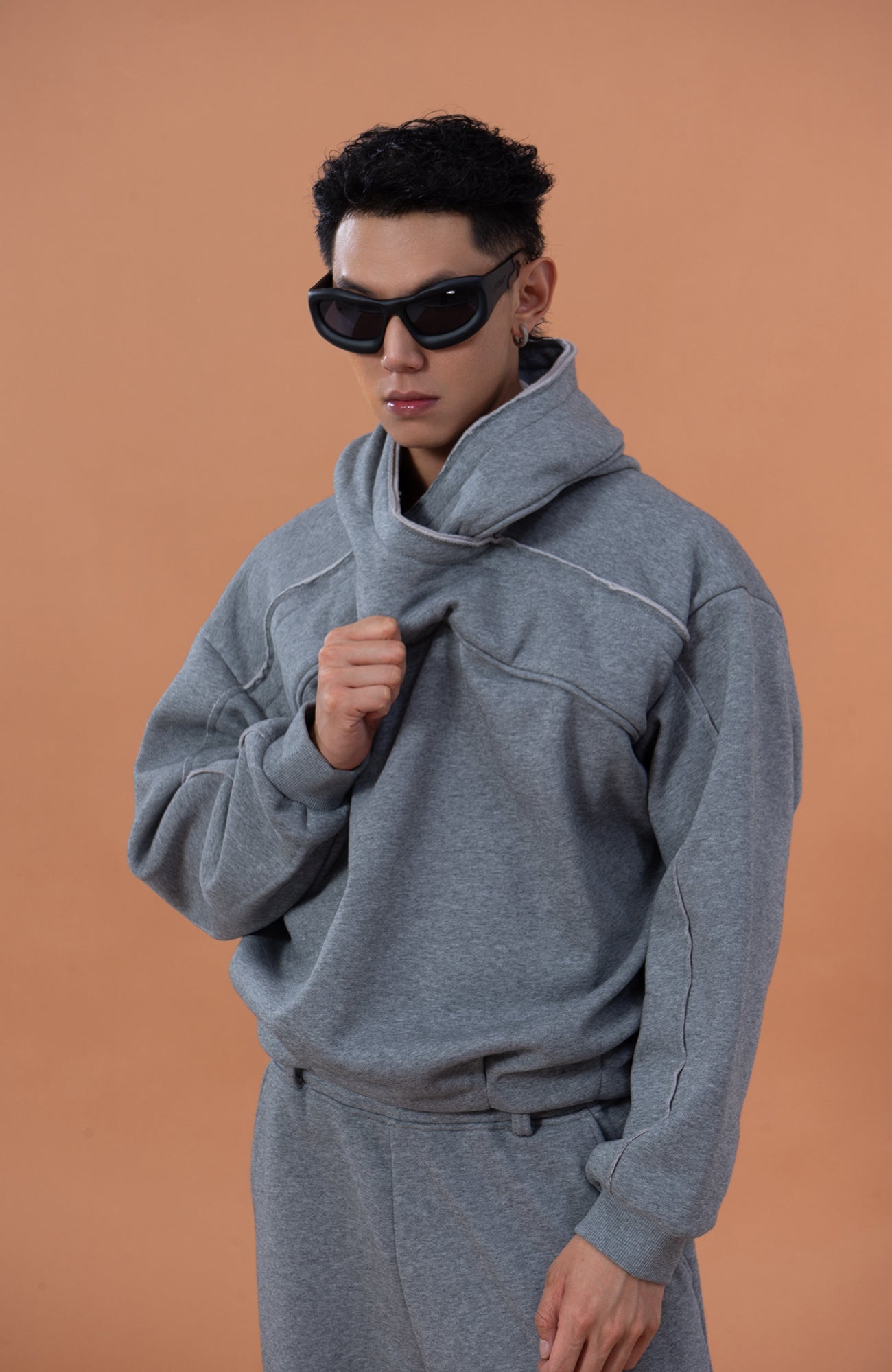 CLP Cross-Wrap Neck Oversized Sweatshirt