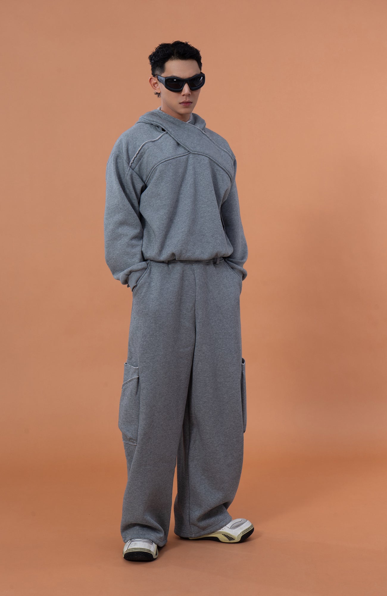 CLP Cross-Wrap Neck Oversized Sweatshirt