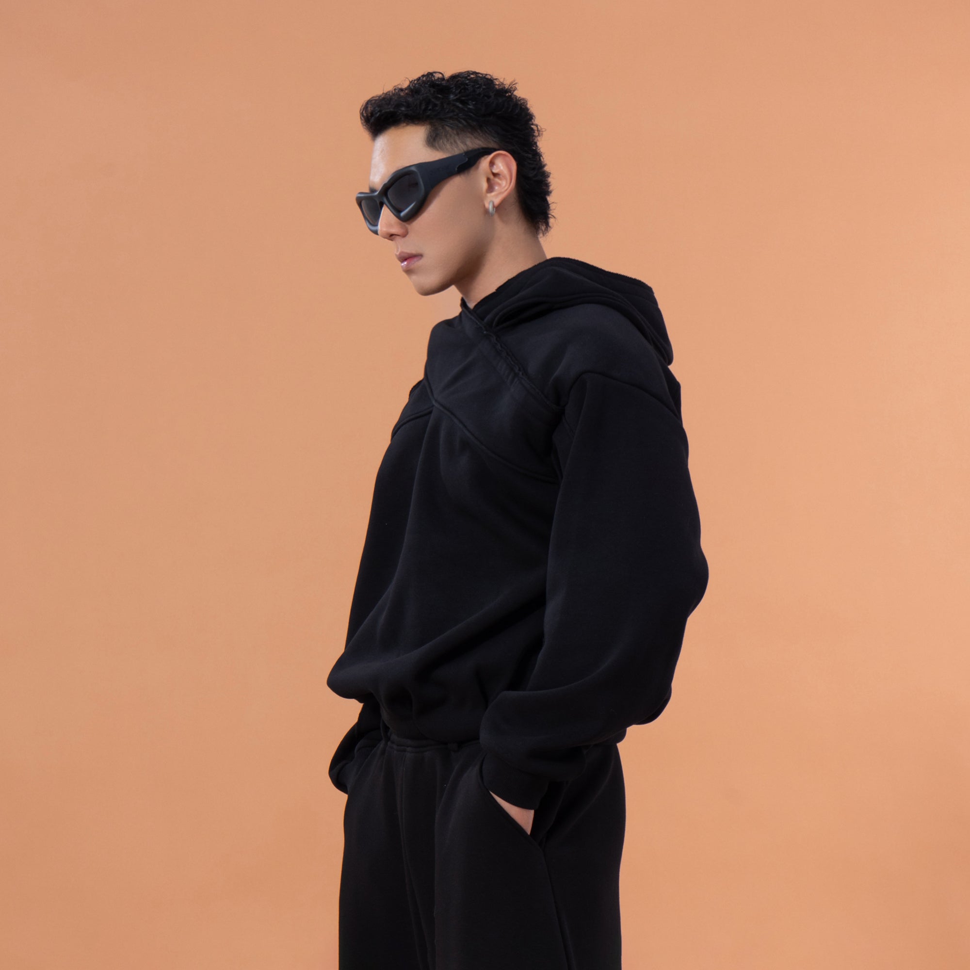 CLP Cross-Wrap Neck Oversized Sweatshirt