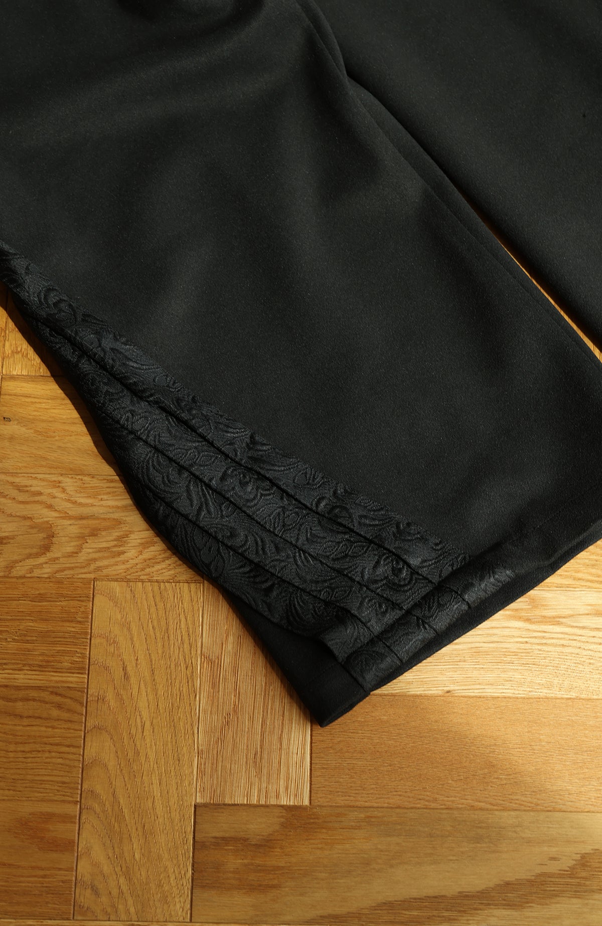 OKAYTHXBYE Pleated Paneled Wide-Leg Wool-Blend Trousers