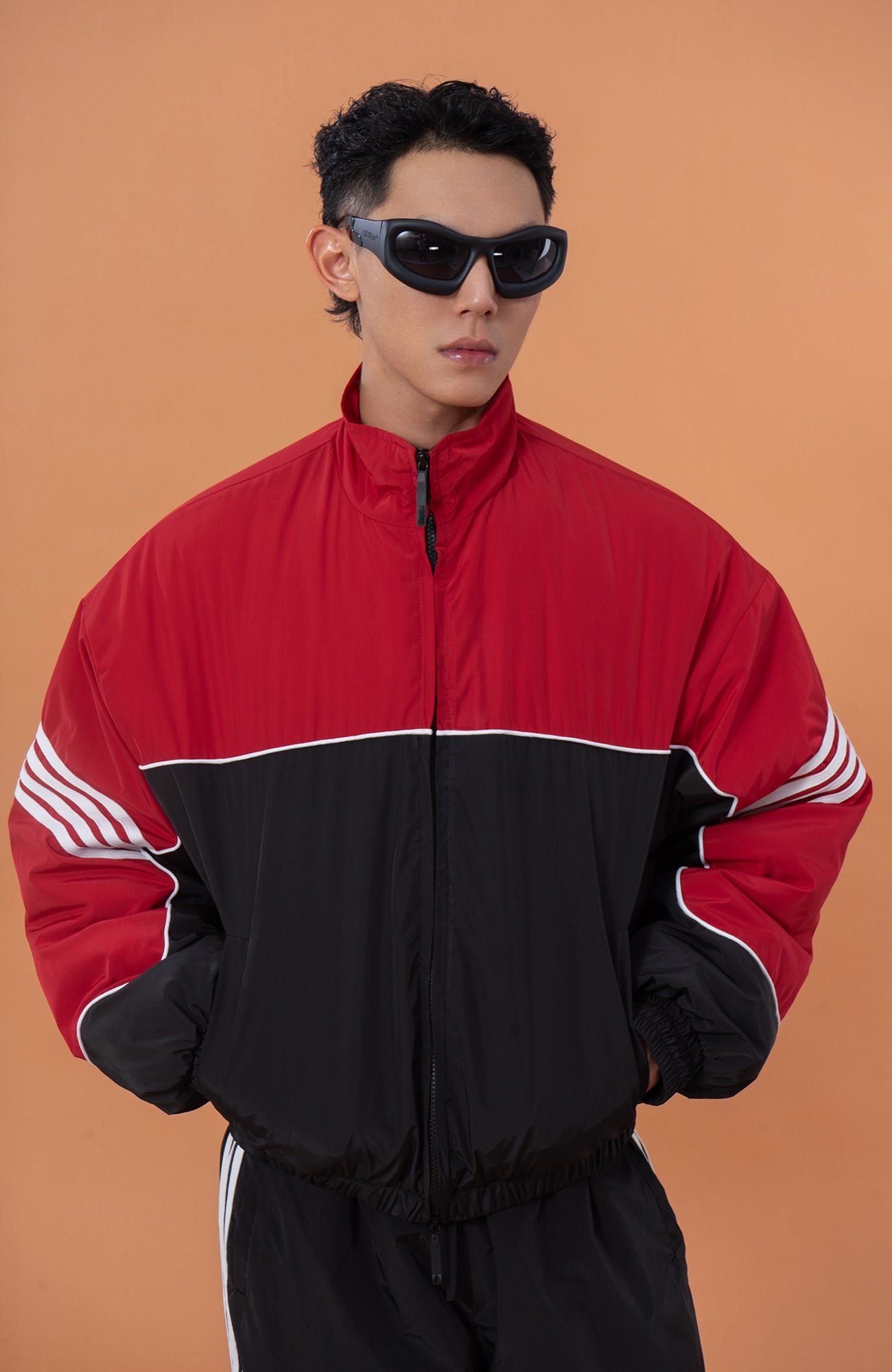 CLP Retro Contrast Striped Puffer Jacket