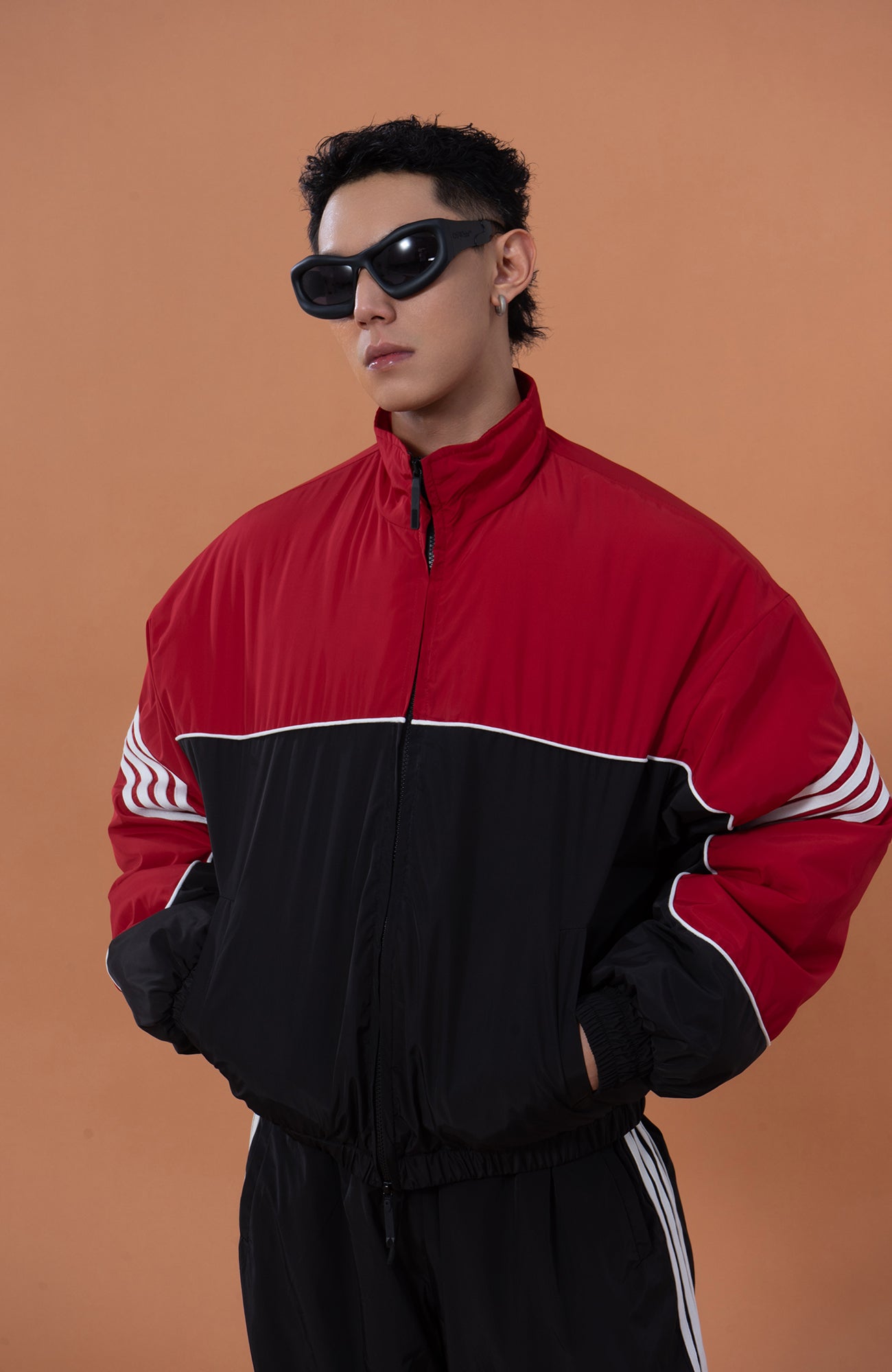 CLP Retro Contrast Striped Puffer Jacket