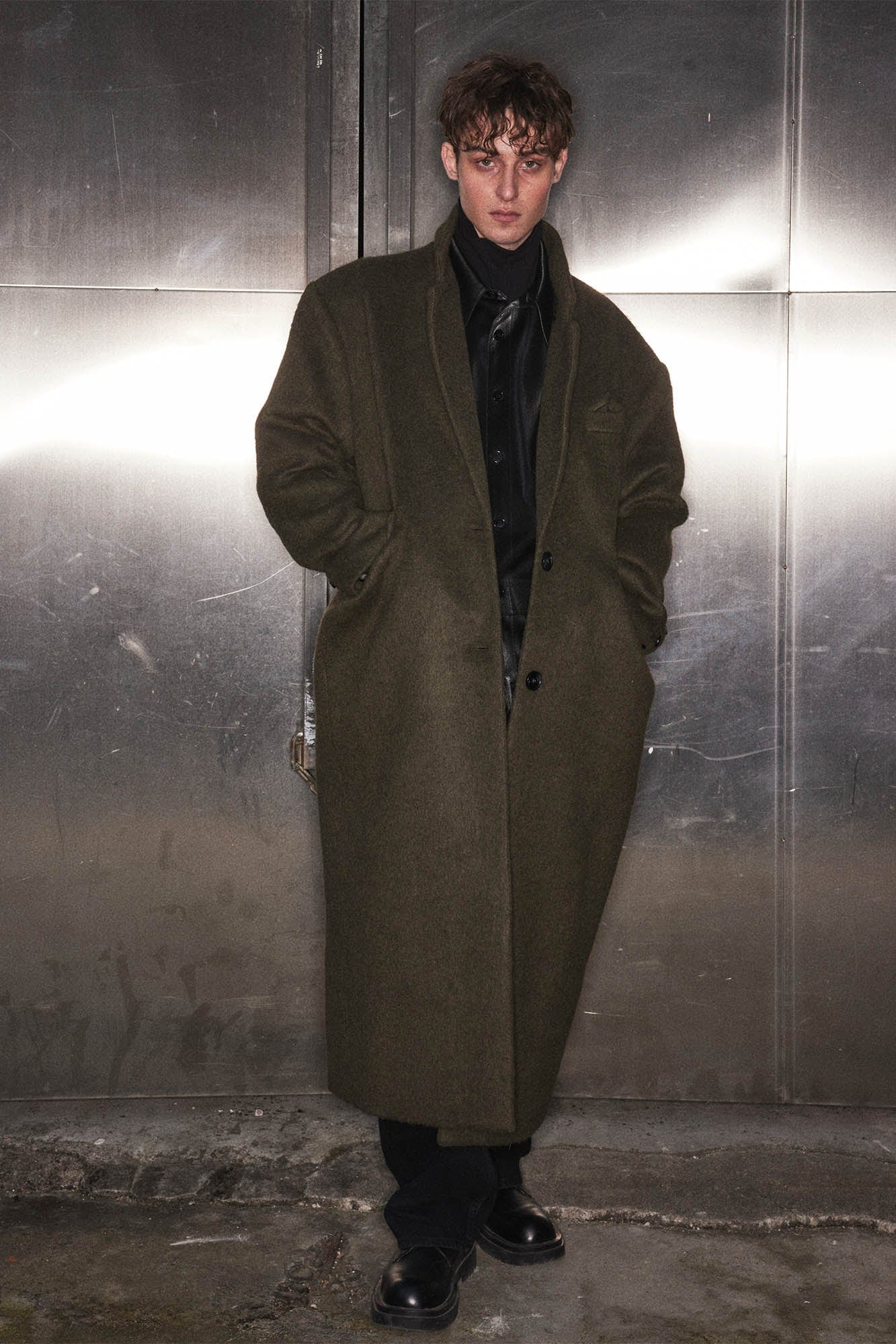 KADAKADA Wool-Blended Oversized Long Coat, premium urban and streetwear designers apparel on PROJECTISR.com, KADAKADA