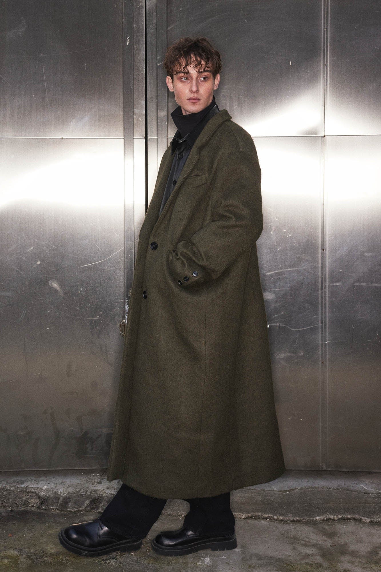 KADAKADA Wool-Blended Oversized Long Coat, premium urban and streetwear designers apparel on PROJECTISR.com, KADAKADA