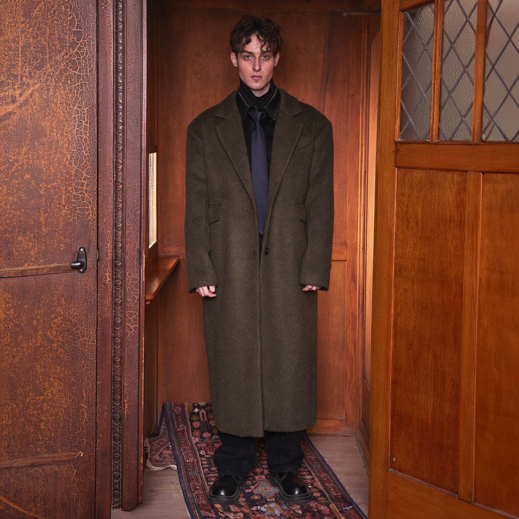 KADAKADA Wool-Blended Oversized Long Coat, premium urban and streetwear designers apparel on PROJECTISR.com, KADAKADA