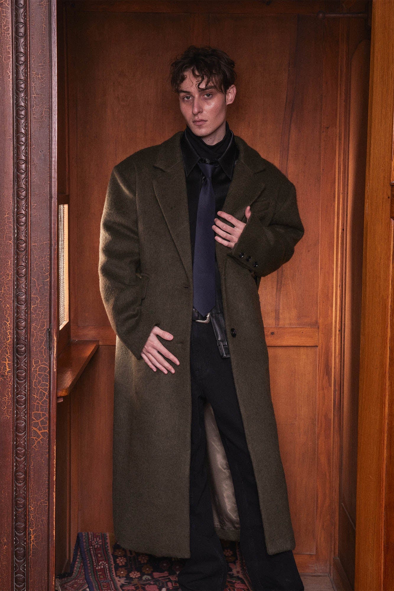 KADAKADA Wool-Blended Oversized Long Coat, premium urban and streetwear designers apparel on PROJECTISR.com, KADAKADA