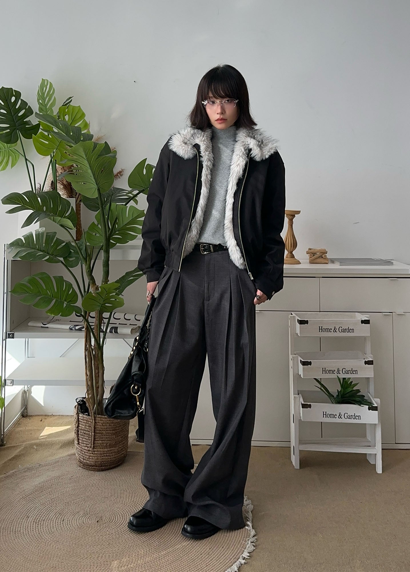 OKAYTHXBYE Faux Fur Lined Puffer Jacket