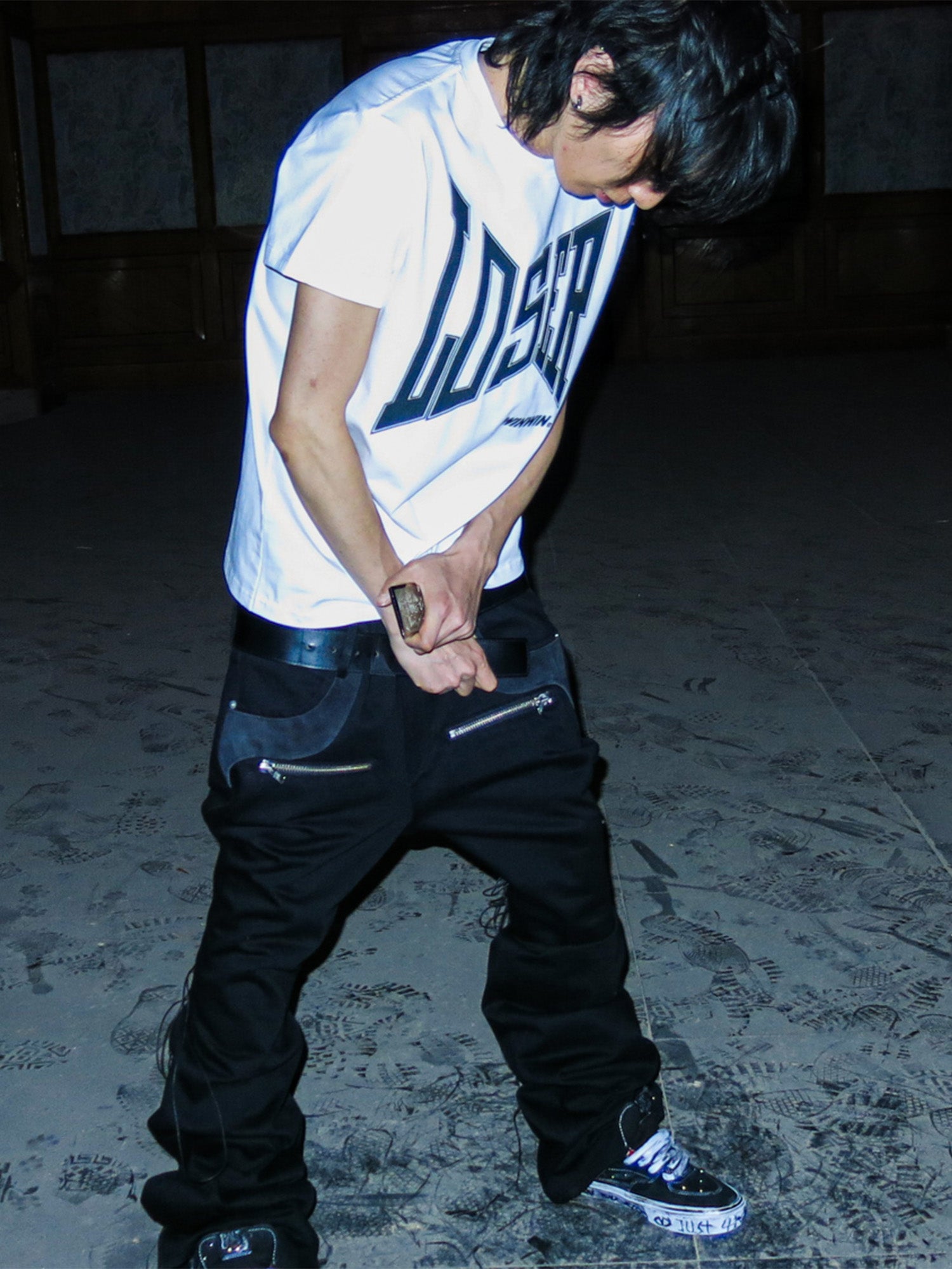 PCCVISION Lace-Up Zipper Flared Jeans, premium urban and streetwear designers apparel on PROJECTISR.com, PCCVISION