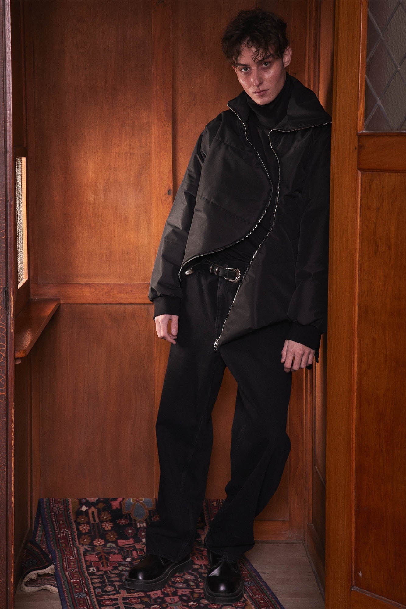 KADAKADA Curved Zipper Detachable-Hem Quilted Jacket, premium urban and streetwear designers apparel on PROJECTISR.com, KADAKADA