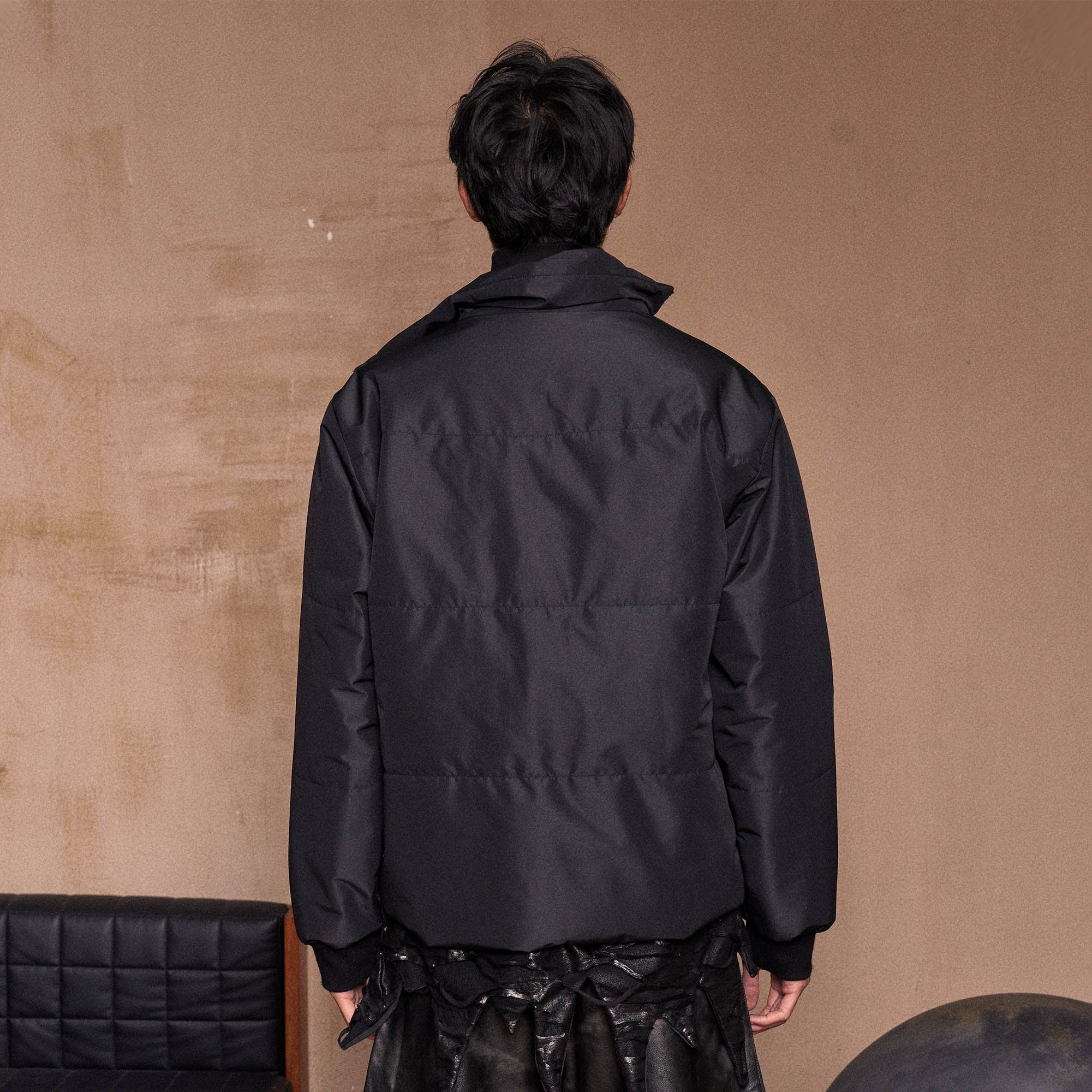 KADAKADA Curved Zipper Detachable-Hem Quilted Jacket, premium urban and streetwear designers apparel on PROJECTISR.com, KADAKADA