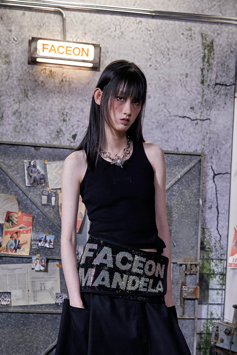 FACEONLAB Essential LOGO Ribbed Tank Top, premium urban and streetwear designers apparel on PROJECTISR.com, FACEONLAB