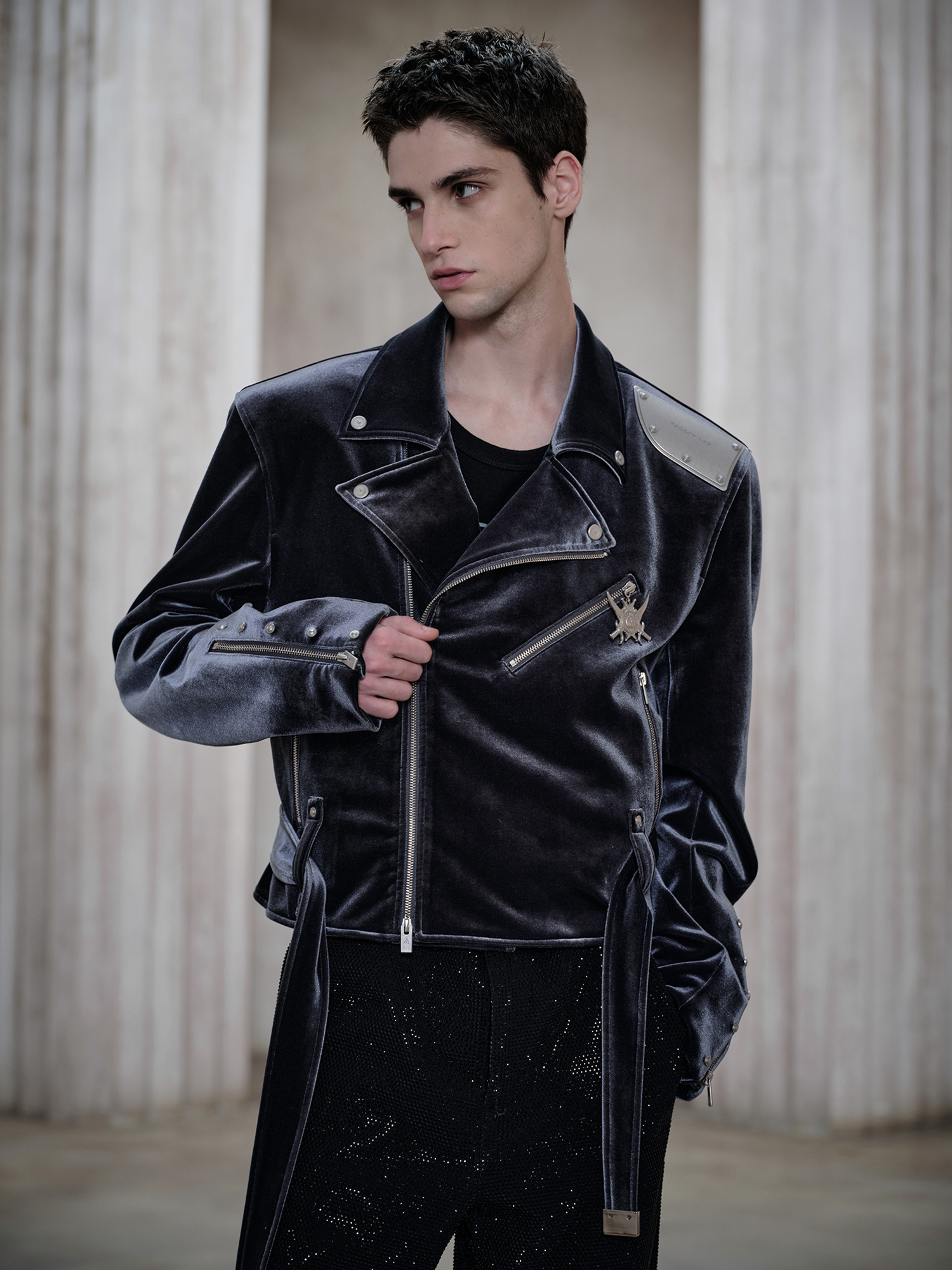 FACEONLAB Velvet Metal Epaulettes Jacket