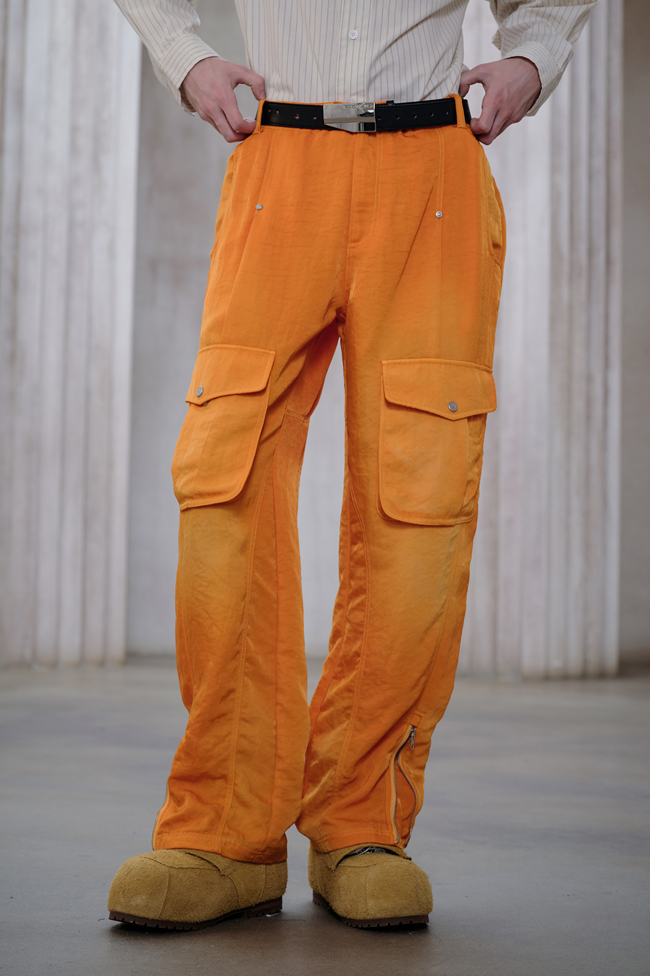 FACEONLAB Washed Utility Cargo Pants