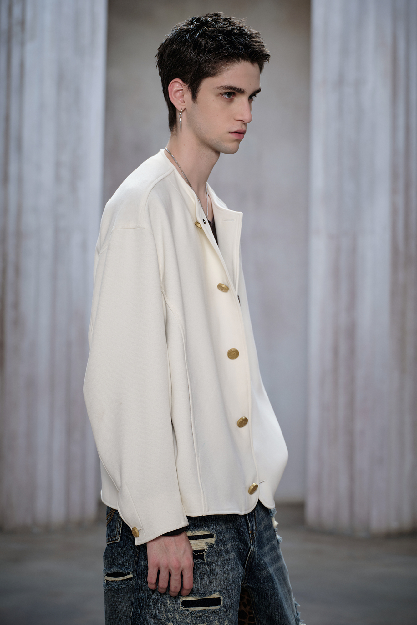 FACEONLAB Essential Badge Crewneck Jacket