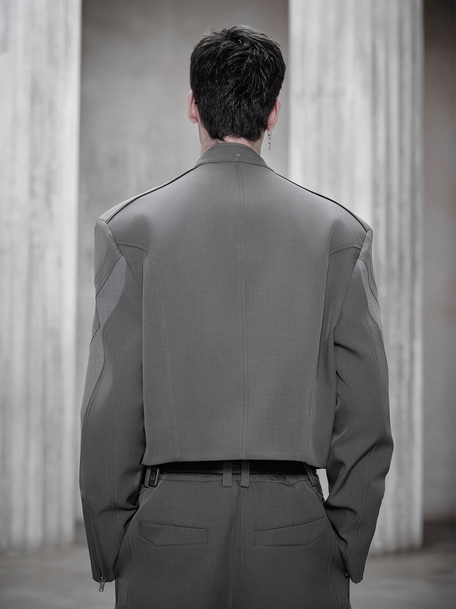FACEONLAB Paneled Armor Padding Biker Jacket