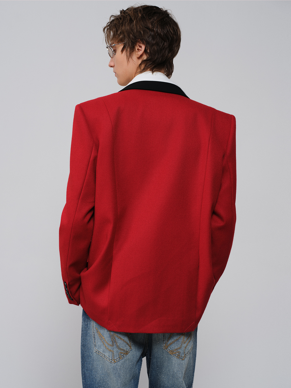 FACEONLAB Scorpion-Tail Embroidered Wool-Blend Blazer