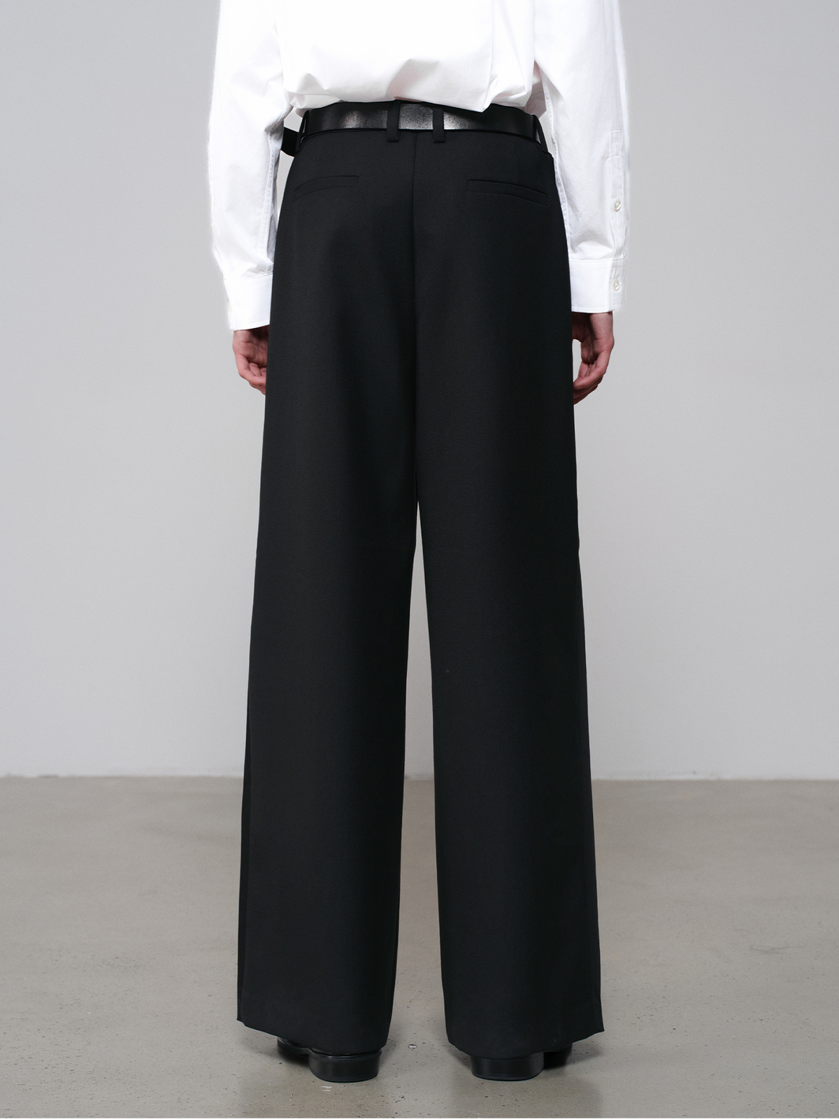 FACEONLAB Pleated Spliced Wool-Blend Trousers