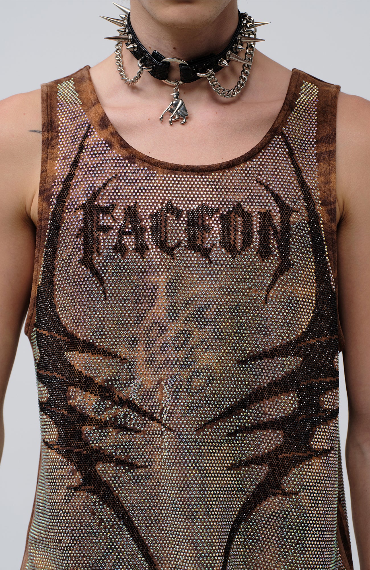 FACEONLAB Venom Diamond Punk Tank Leopard, premium urban and streetwear designers apparel on PROJECTISR.com, FACEONLAB