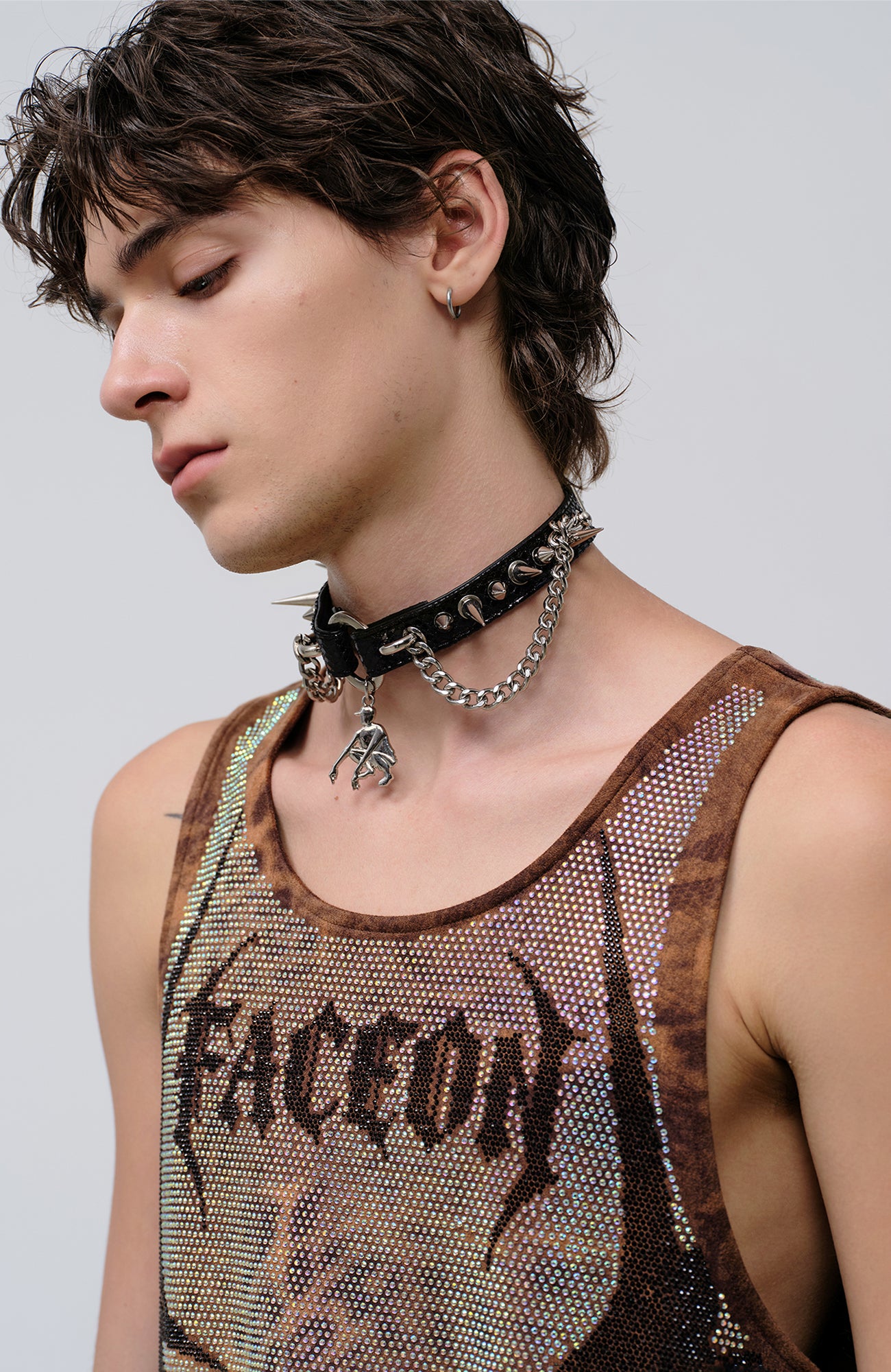 FACEONLAB Venom Diamond Punk Tank Leopard, premium urban and streetwear designers apparel on PROJECTISR.com, FACEONLAB