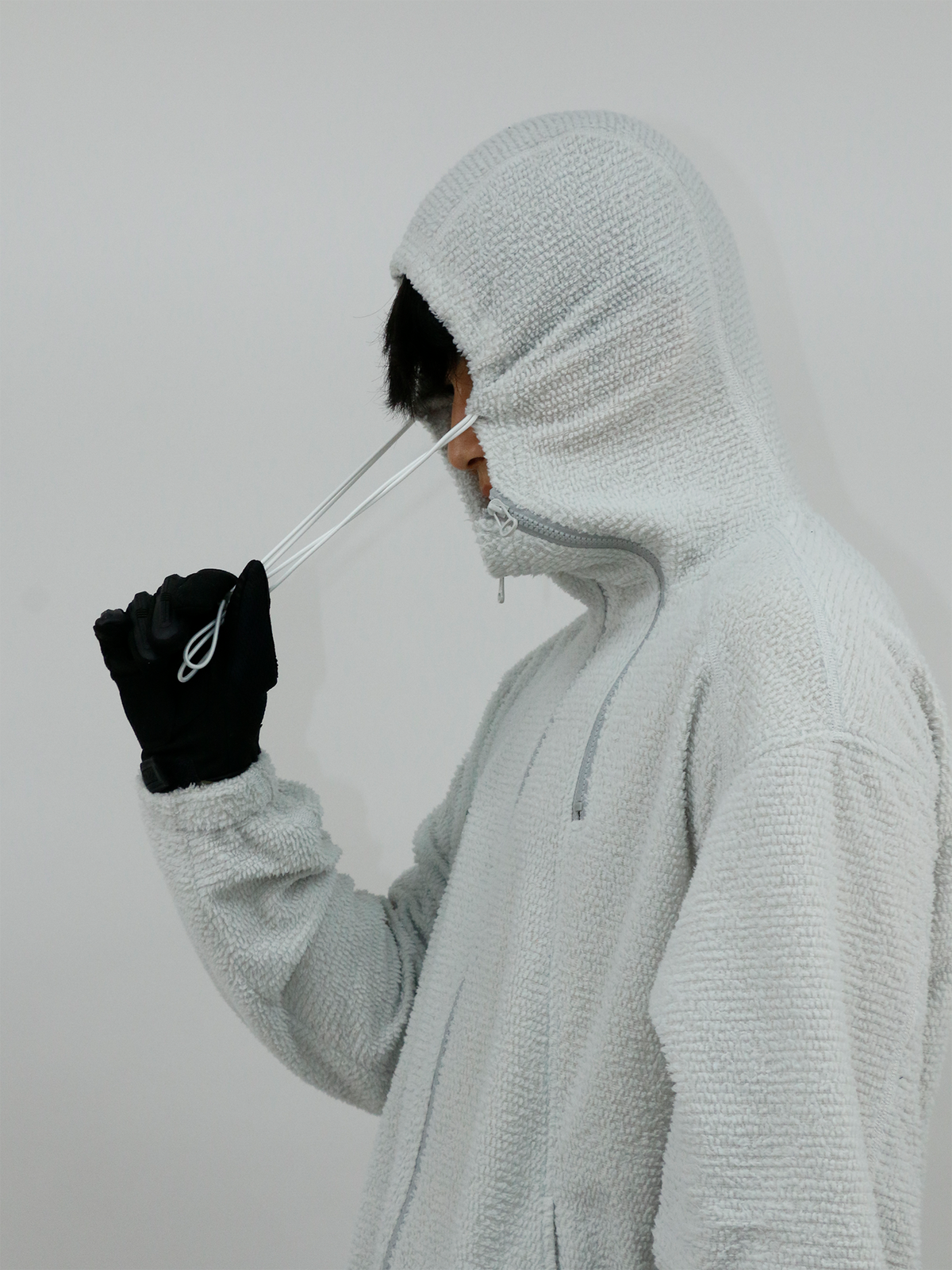 RELABEL Deconstructed Spliced Fleece Hooded Jacket