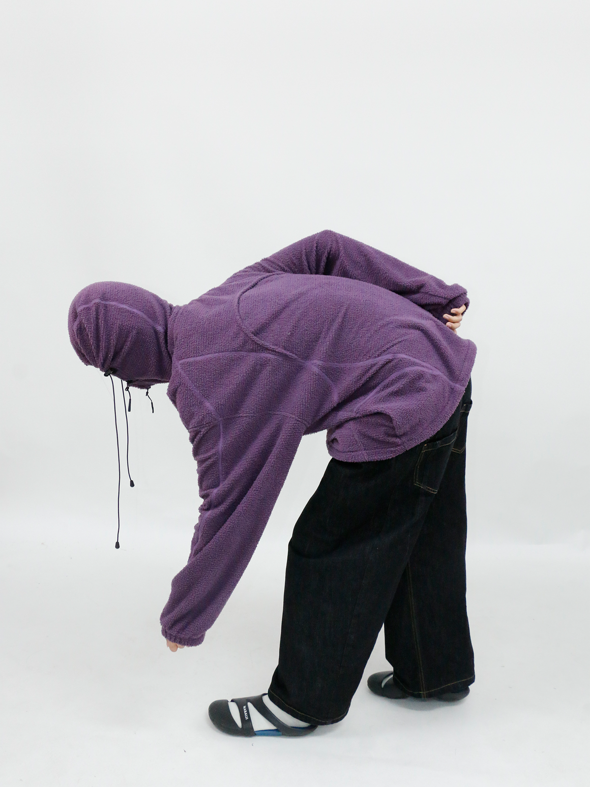 RELABEL Deconstructed Spliced Fleece Hooded Jacket