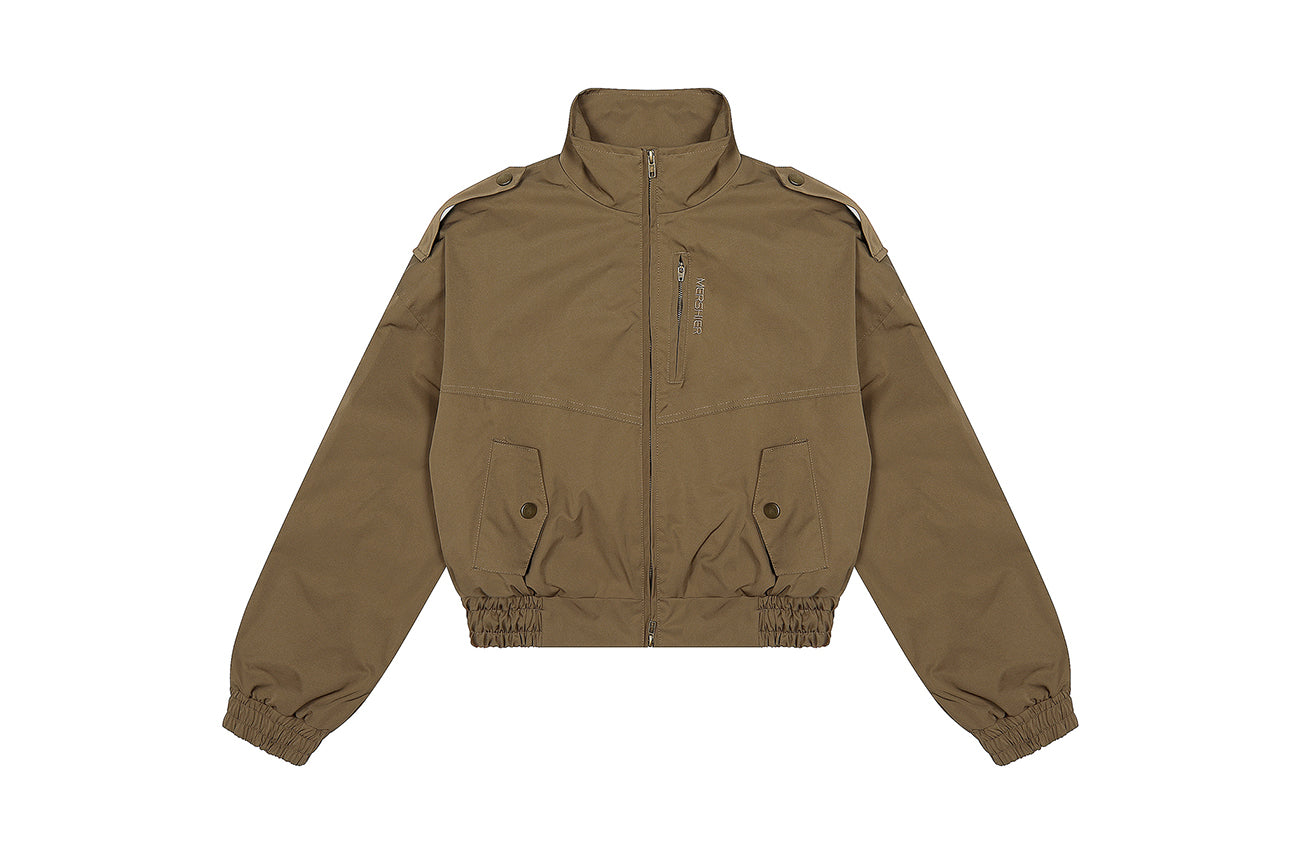 CLP Elastic-Waist Cropped Utility Jacket