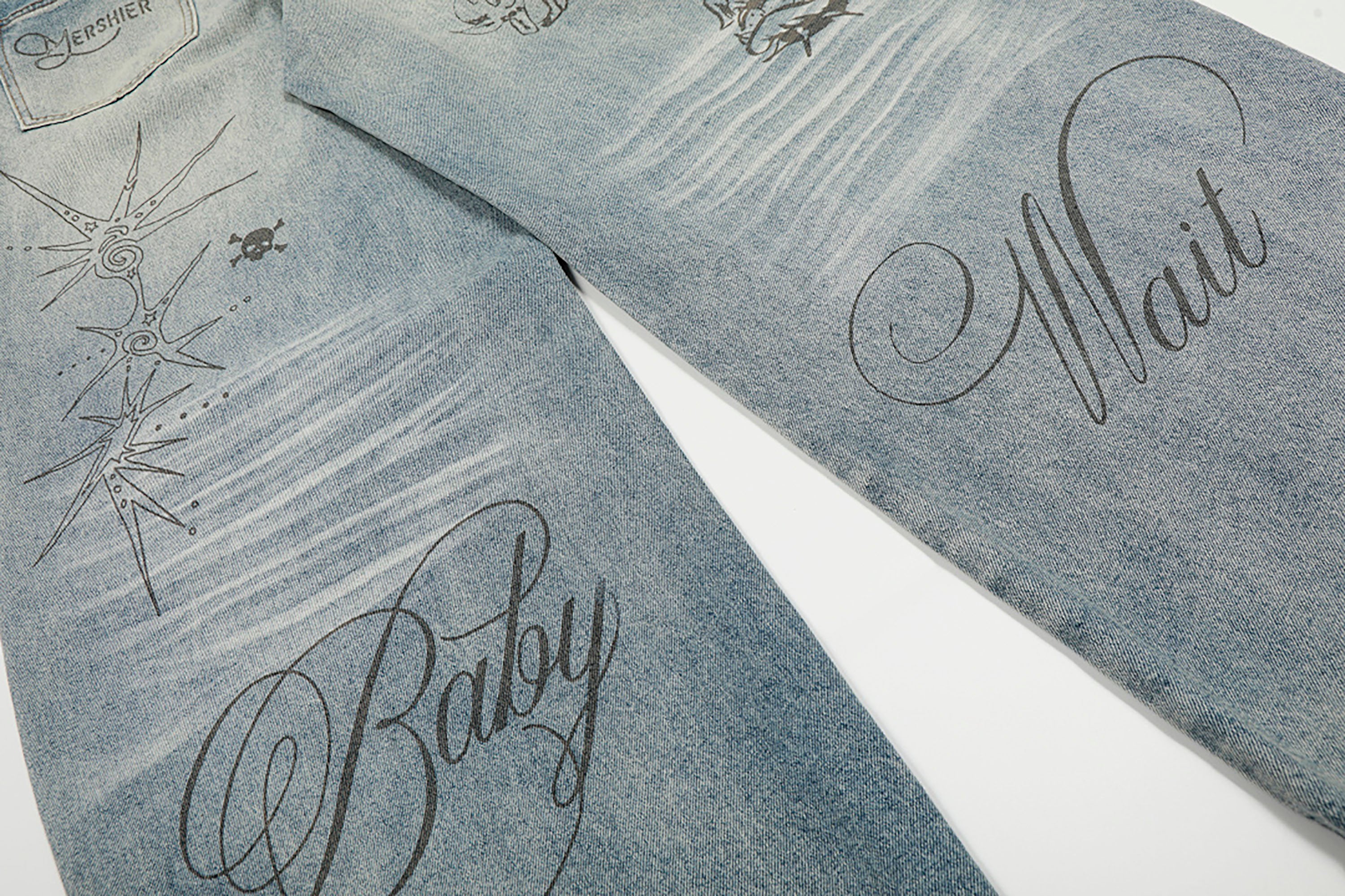 CLP Washed Graffiti Jeans, premium urban and streetwear designers apparel on PROJECTISR.com, CLP