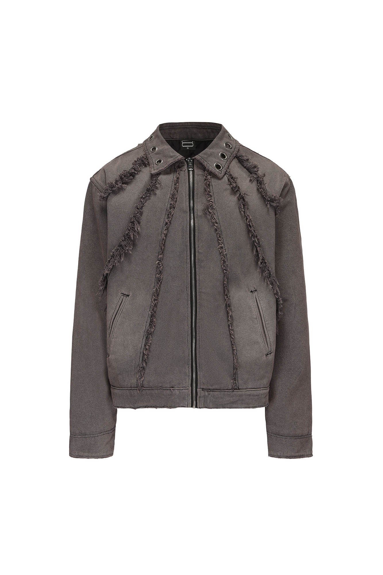 BLACK8MOB Deconstructed Frayed Jacket, premium urban and streetwear designers apparel on PROJECTISR.com, BLACK8MOB