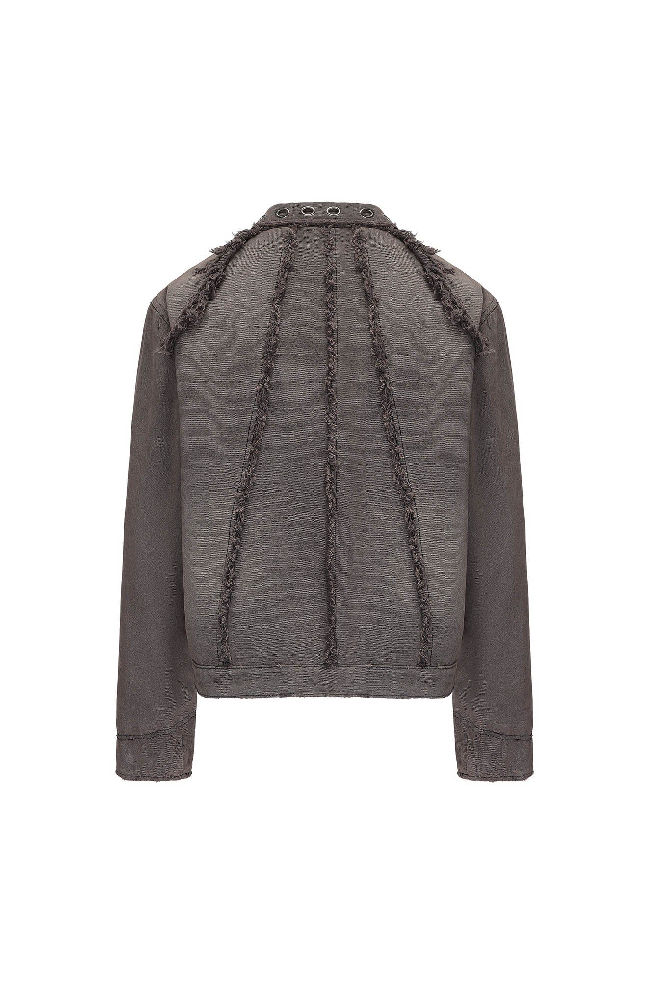 BLACK8MOB Deconstructed Frayed Jacket, premium urban and streetwear designers apparel on PROJECTISR.com, BLACK8MOB