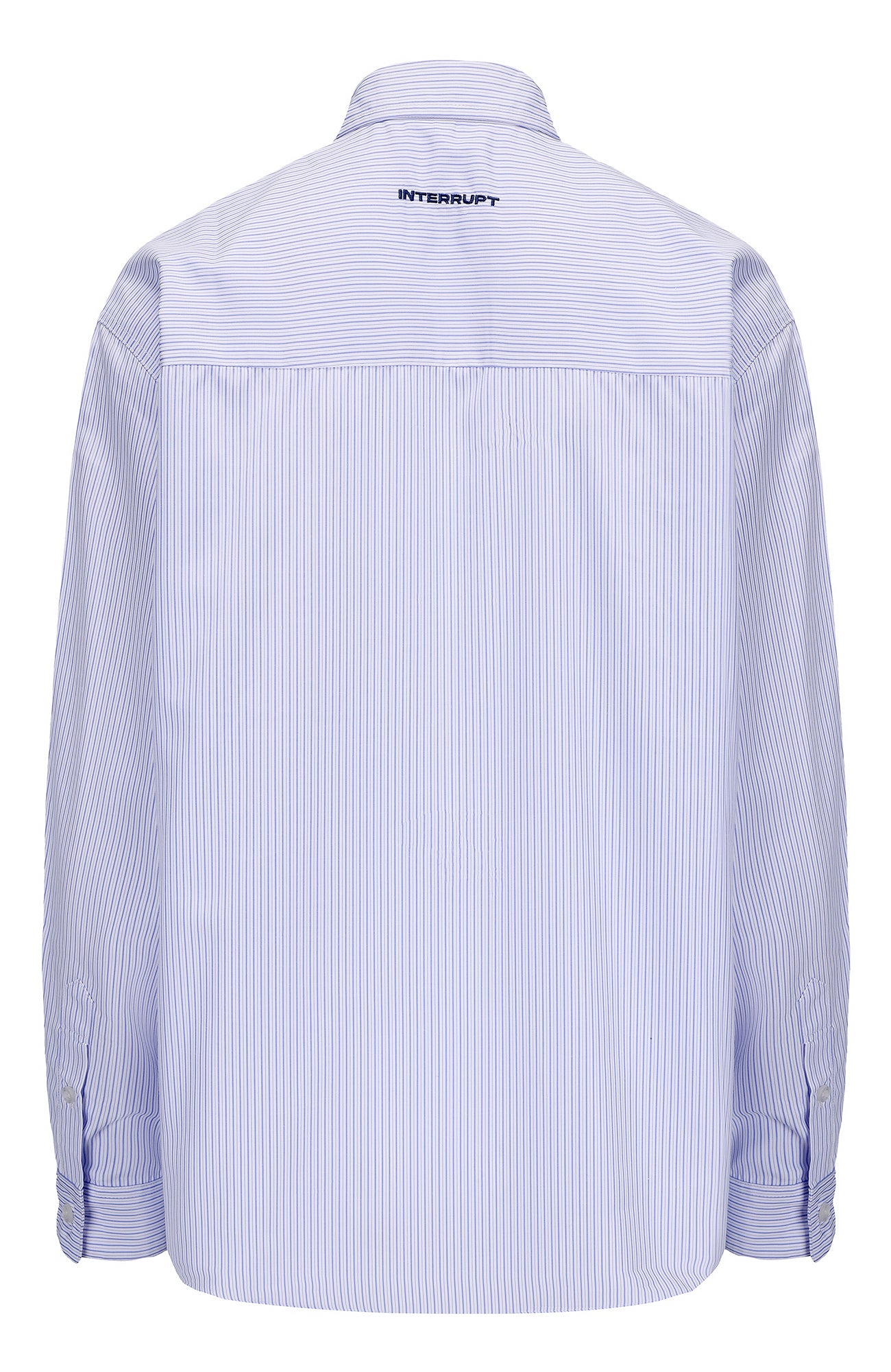 INTERRUPT Graphic Crinkled Striped Oversized Shirt