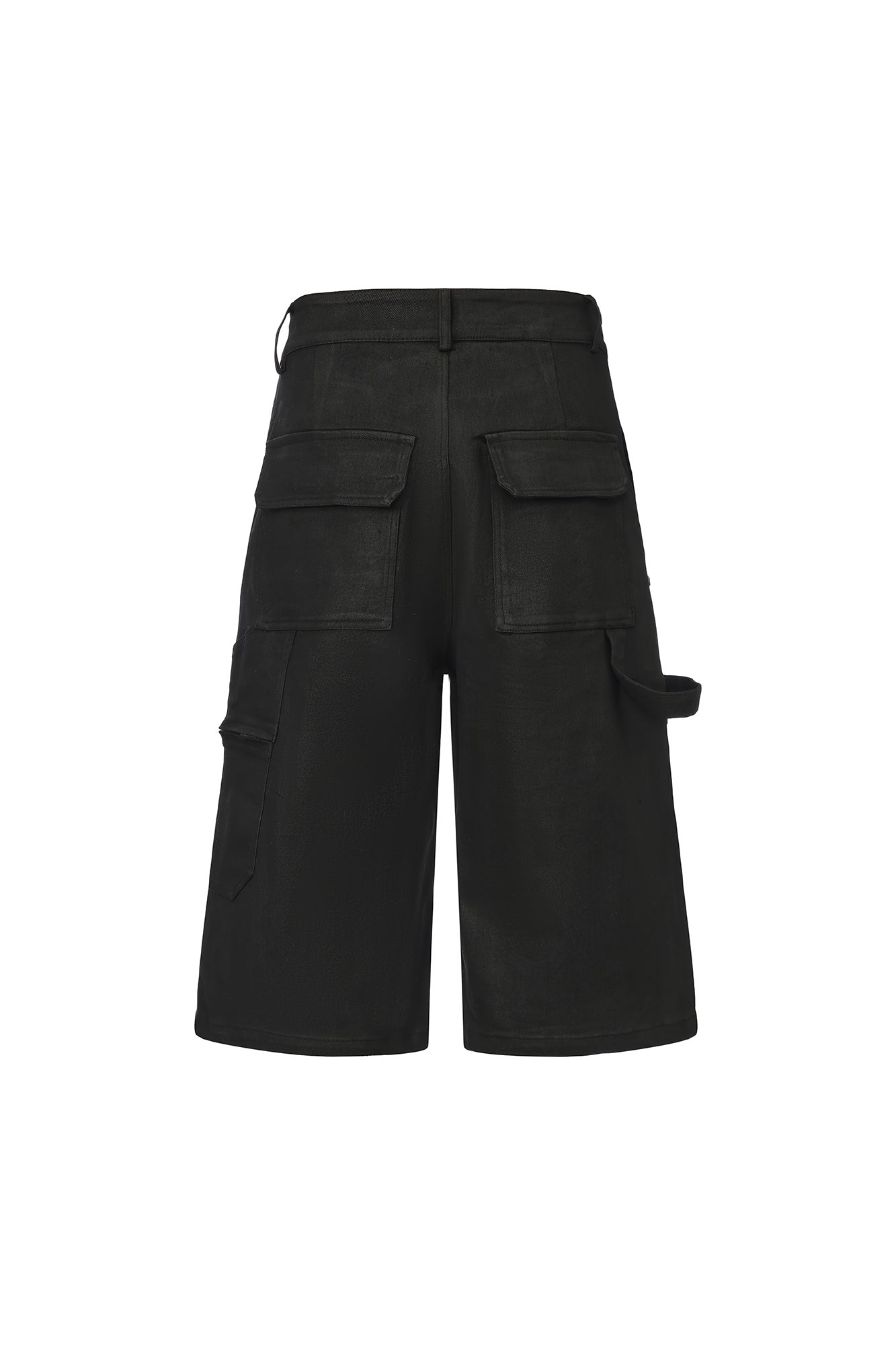 LUUUCAM Waxed Rivet Double-Knee Capri Shorts, premium urban and streetwear designers apparel on PROJECTISR.com, LUUUCAM