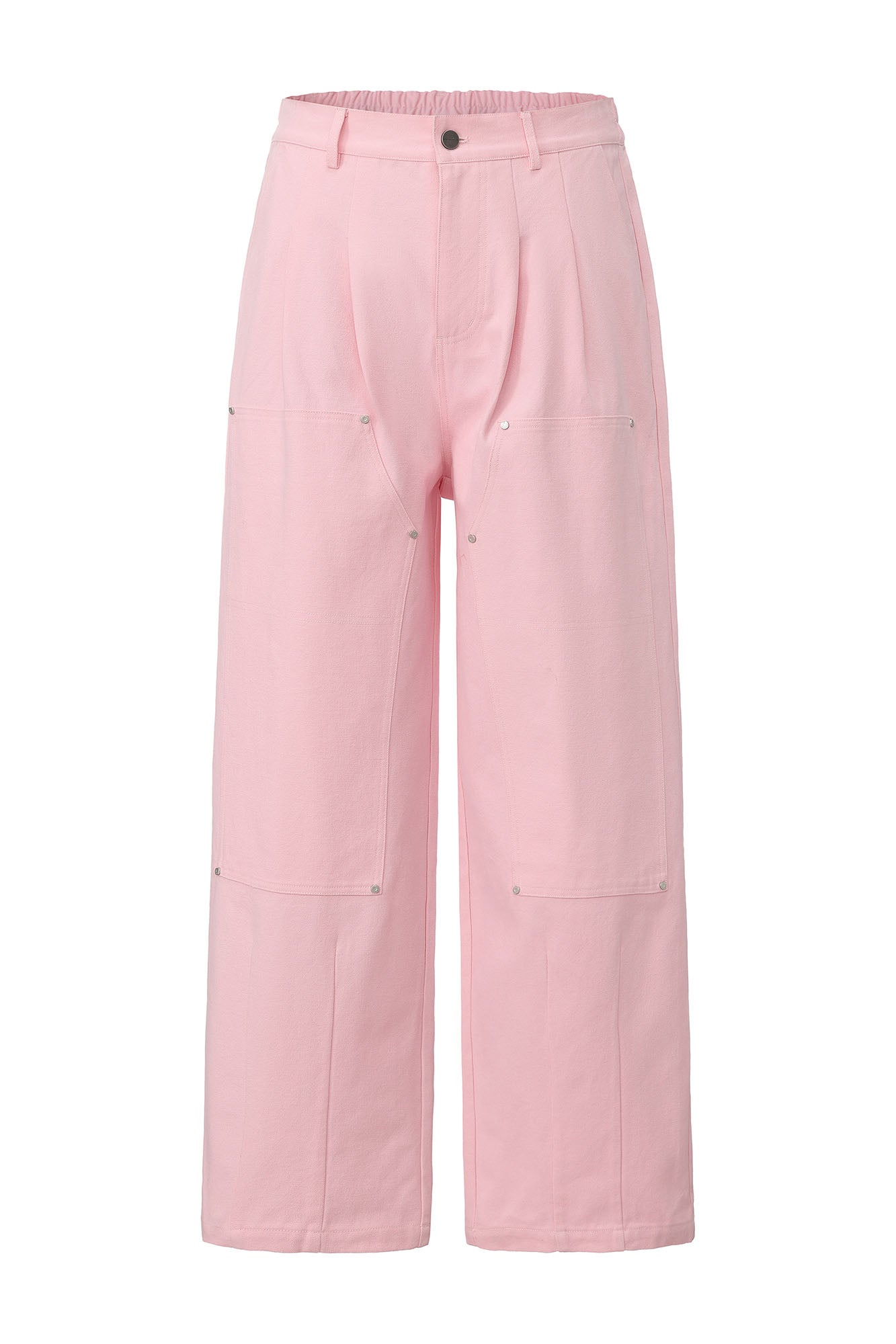 VANN VALRENCE Double-Knee Pleats Cotton Straight-Leg Pants, premium urban and streetwear designers apparel on PROJECTISR.com, VANN VALRENCE