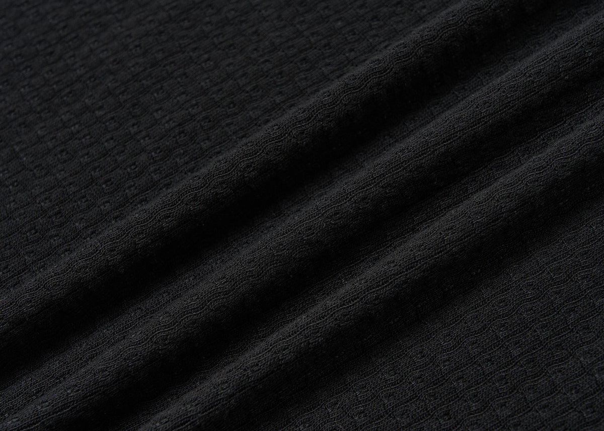 SAXGENWON Rivet V-Neck Embroidered Long-Sleeve Tee