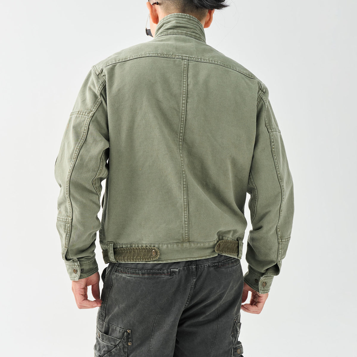 NEIGBORL Retro Washed Cotton Lapel Work Jacket