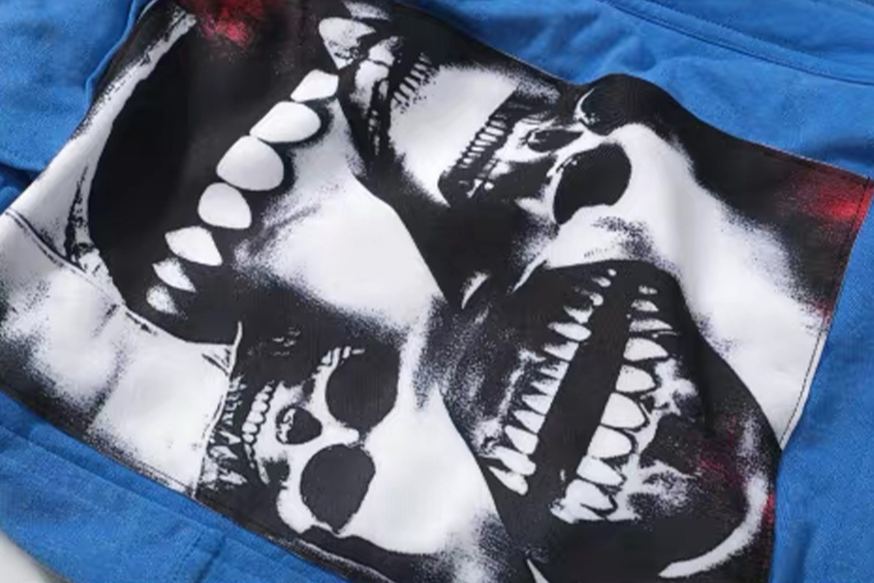 NOTHINGNESS WORLD Adjustable Skull Graphic Oversized Shoulder Bag, premium urban and streetwear designers apparel on PROJECTISR.com, NOTHINGNESS WORLD