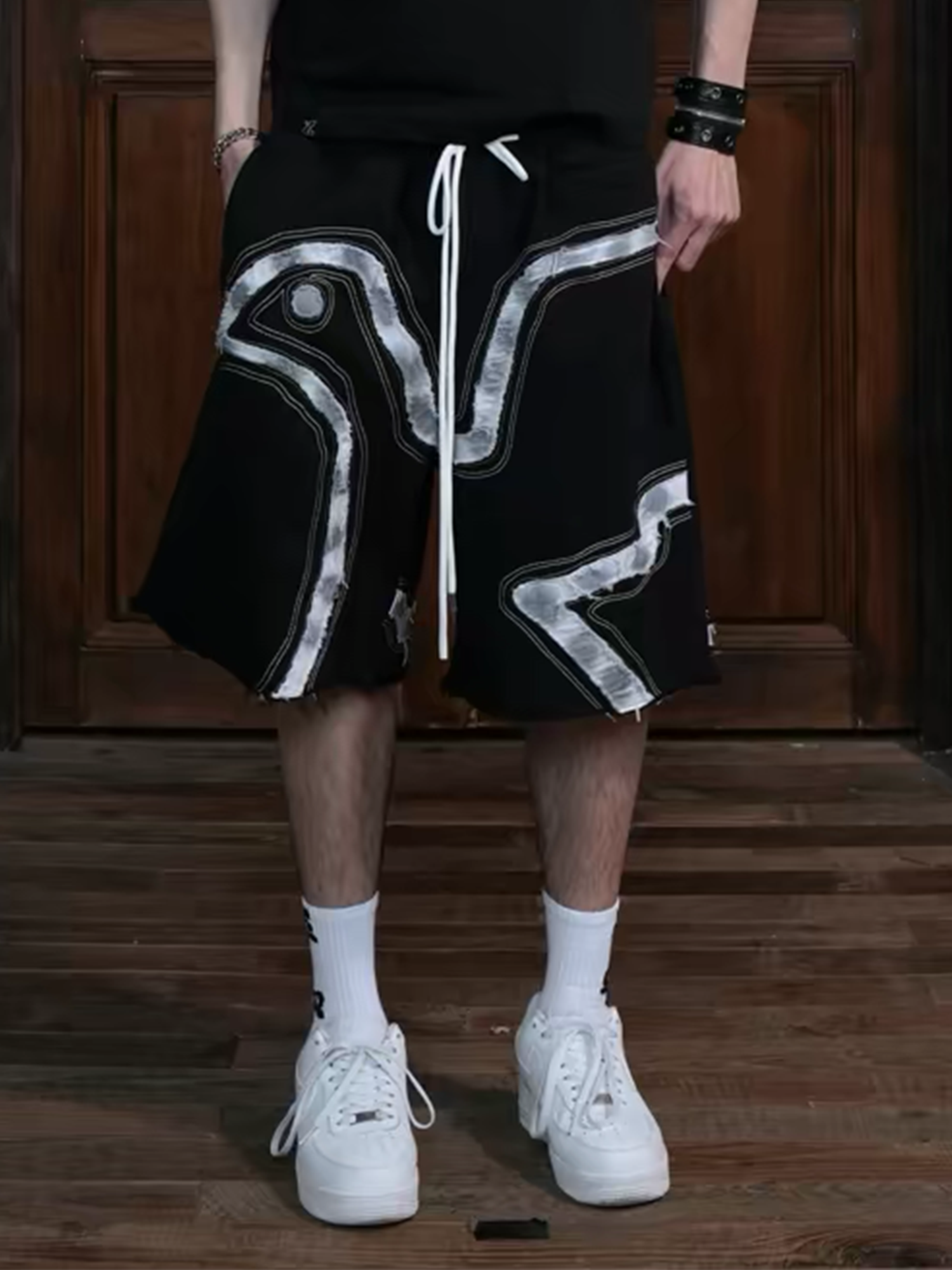VINKID Dove Patch Drawstring Shorts