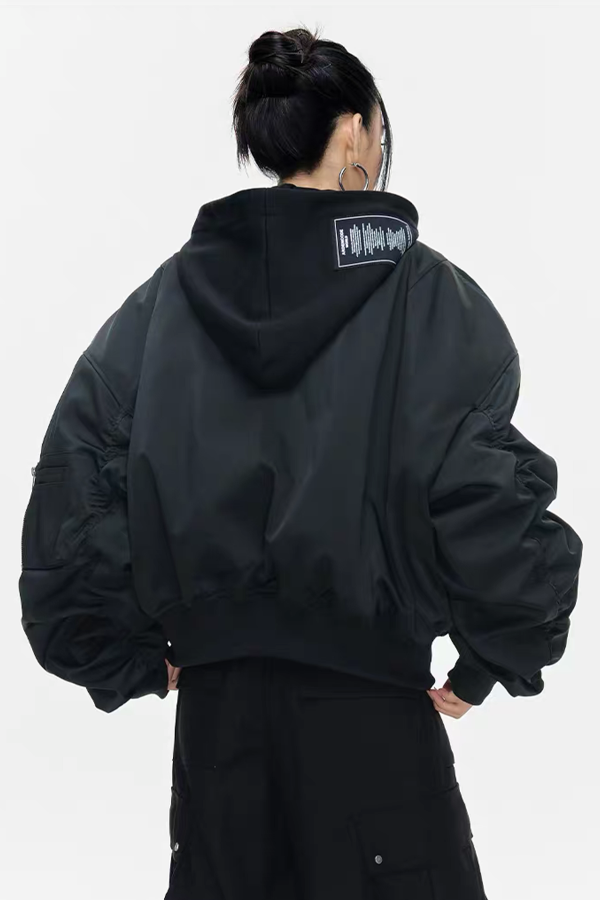 ARDENCODE Oversized Hooded Bomber Jacket, premium urban and streetwear designers apparel on PROJECTISR.com, ARDENCODE