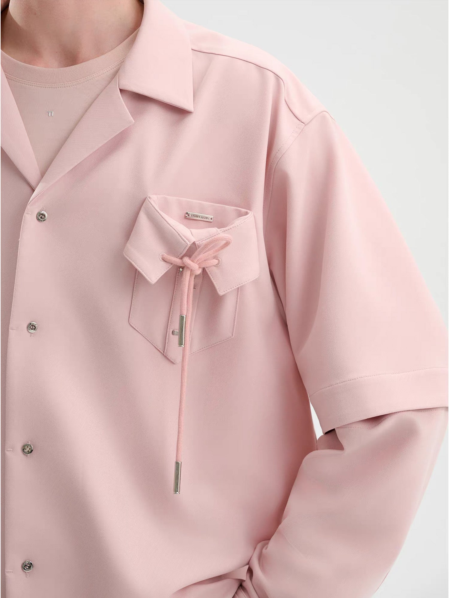 TIWILLTANG Detachable-Sleeve Tie-Pocket Shirt, premium urban and streetwear designers apparel on PROJECTISR.com, TIWILLTANG