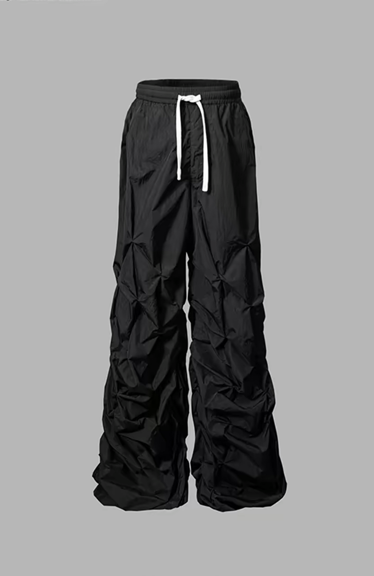 VANGUARDIA Crinkled Wide-Leg Nylon Trousers