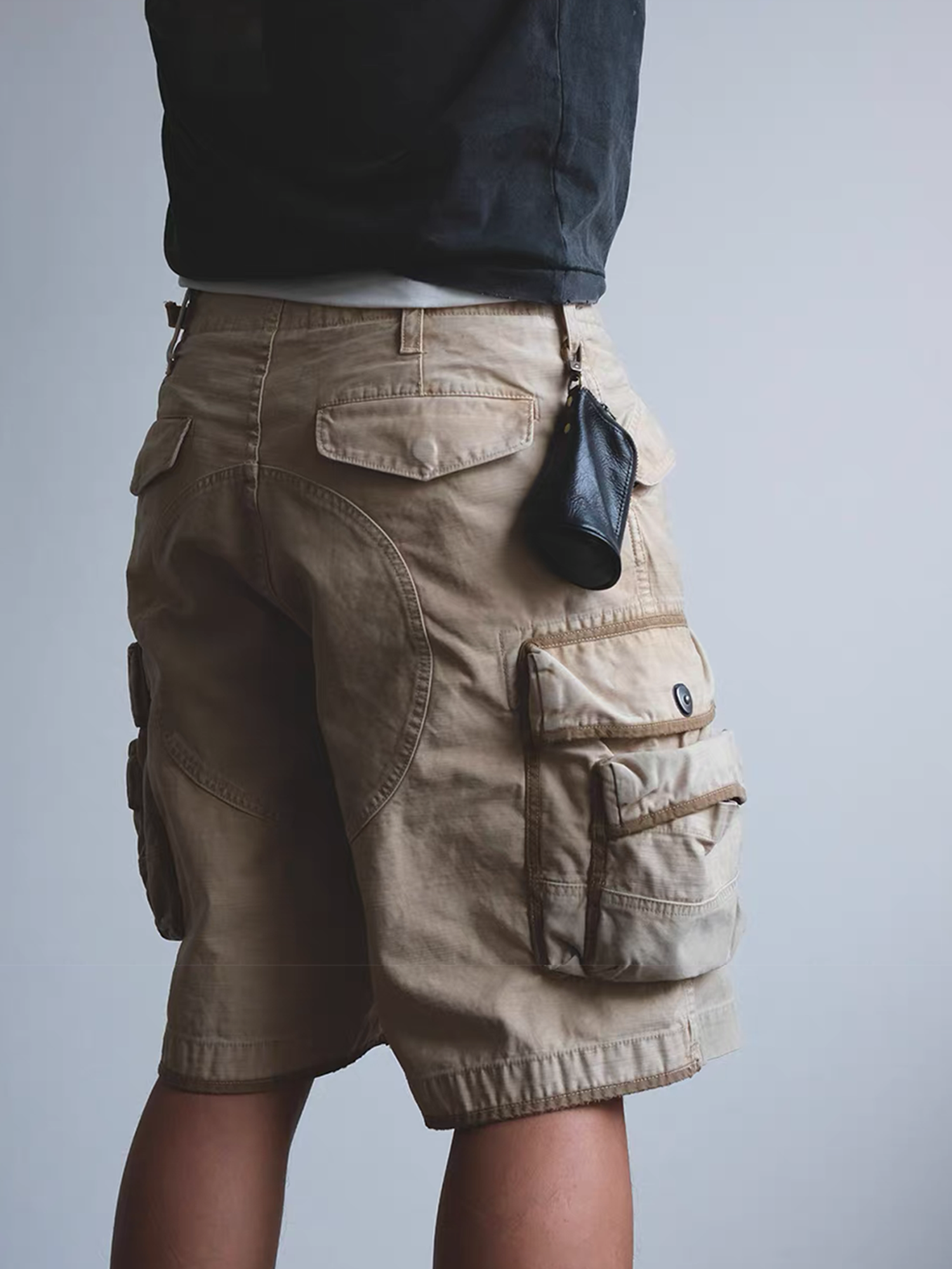 NEIGBORL Washed Multi-Pocket Cargo Shorts