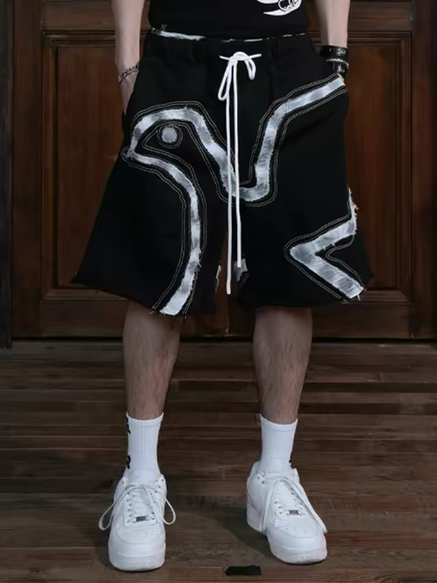 VINKID Dove Patch Drawstring Shorts