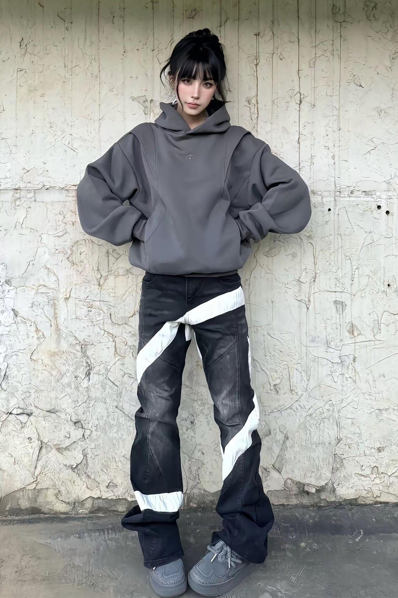 VINKID Infinite Cross Panel Embroidered Jeans, premium urban and streetwear designers apparel on PROJECTISR.com, VINKID