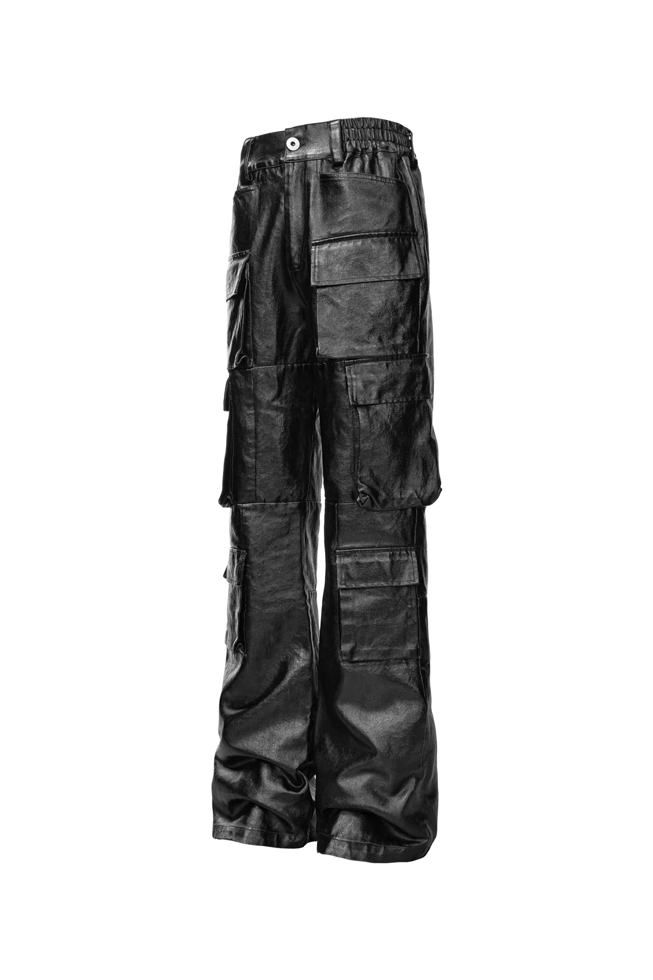 VANGUARDIA Coated Multi-Pocket Straight-Leg Pants