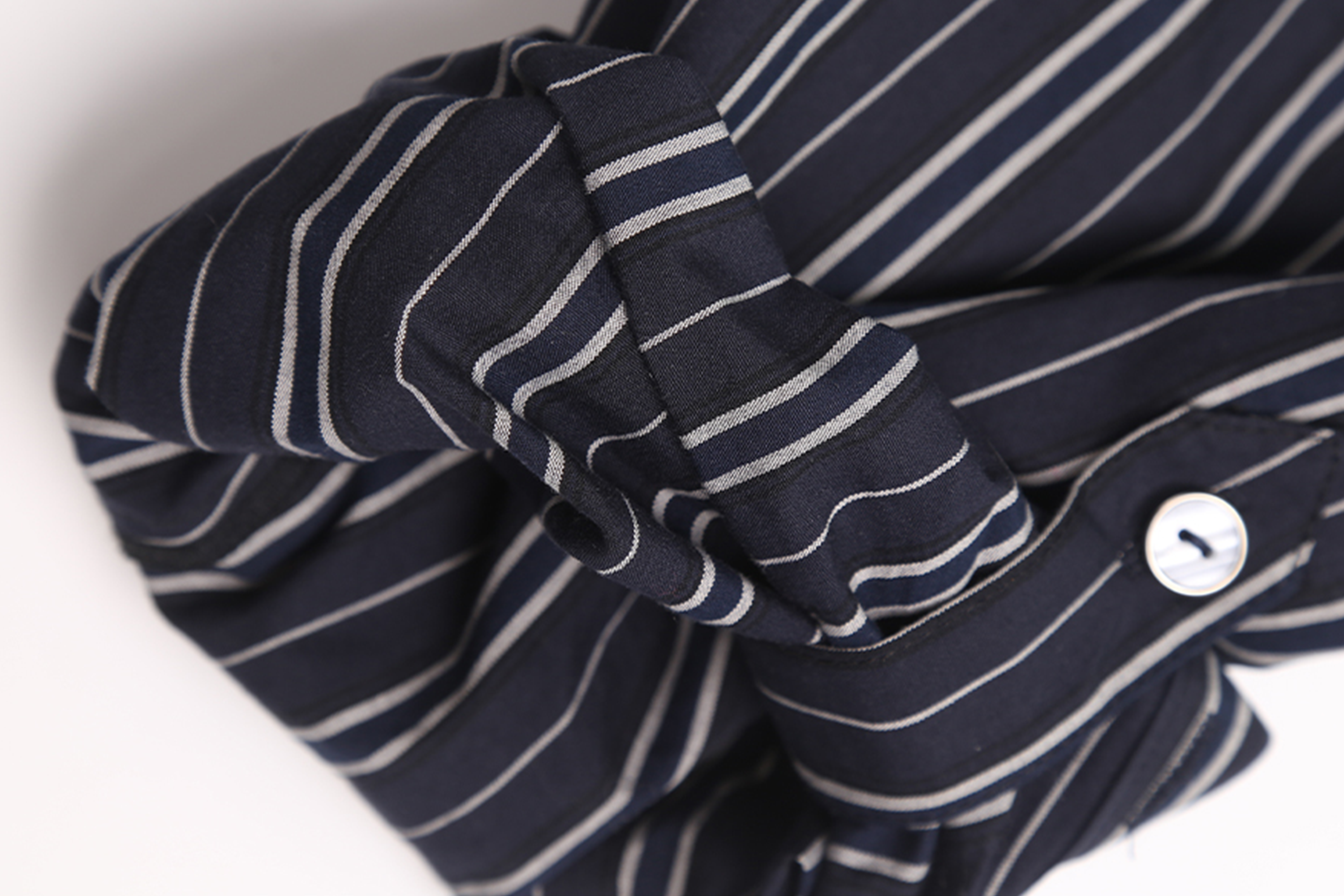 TRECLUB Striped Embroidered Drawstring-Waist Shirt