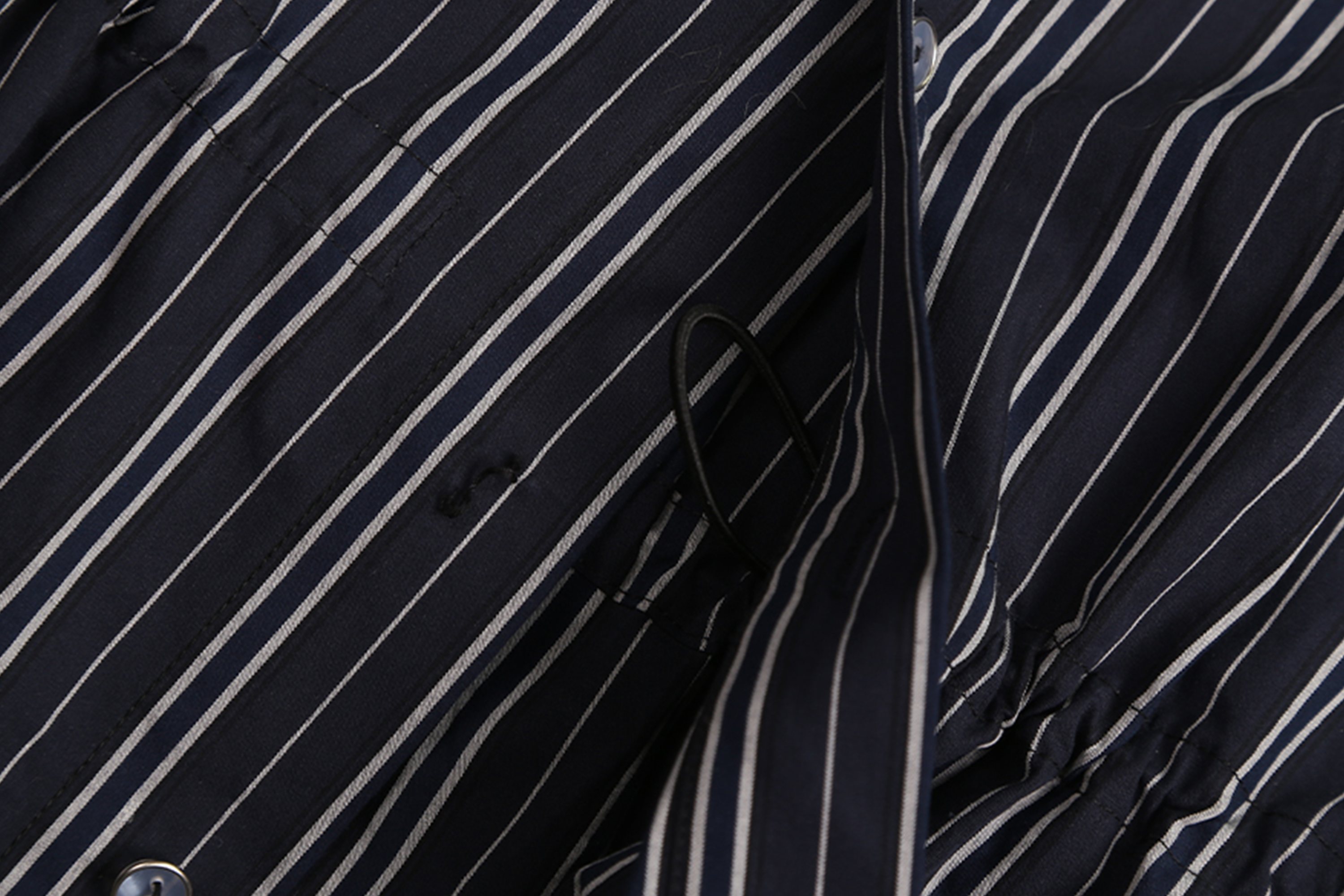 TRECLUB Striped Embroidered Drawstring-Waist Shirt