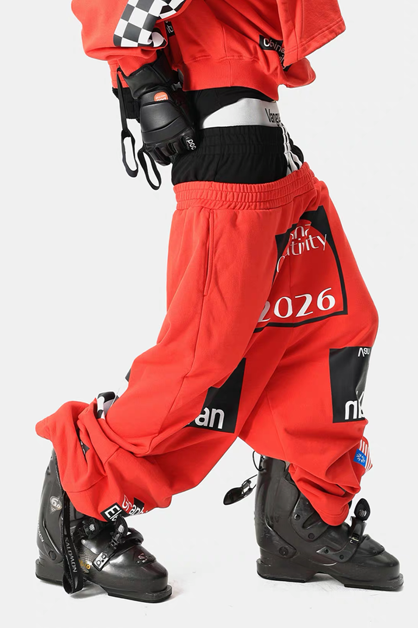 VANGUARDIA Dual-Waistband Sagging Sweatpants