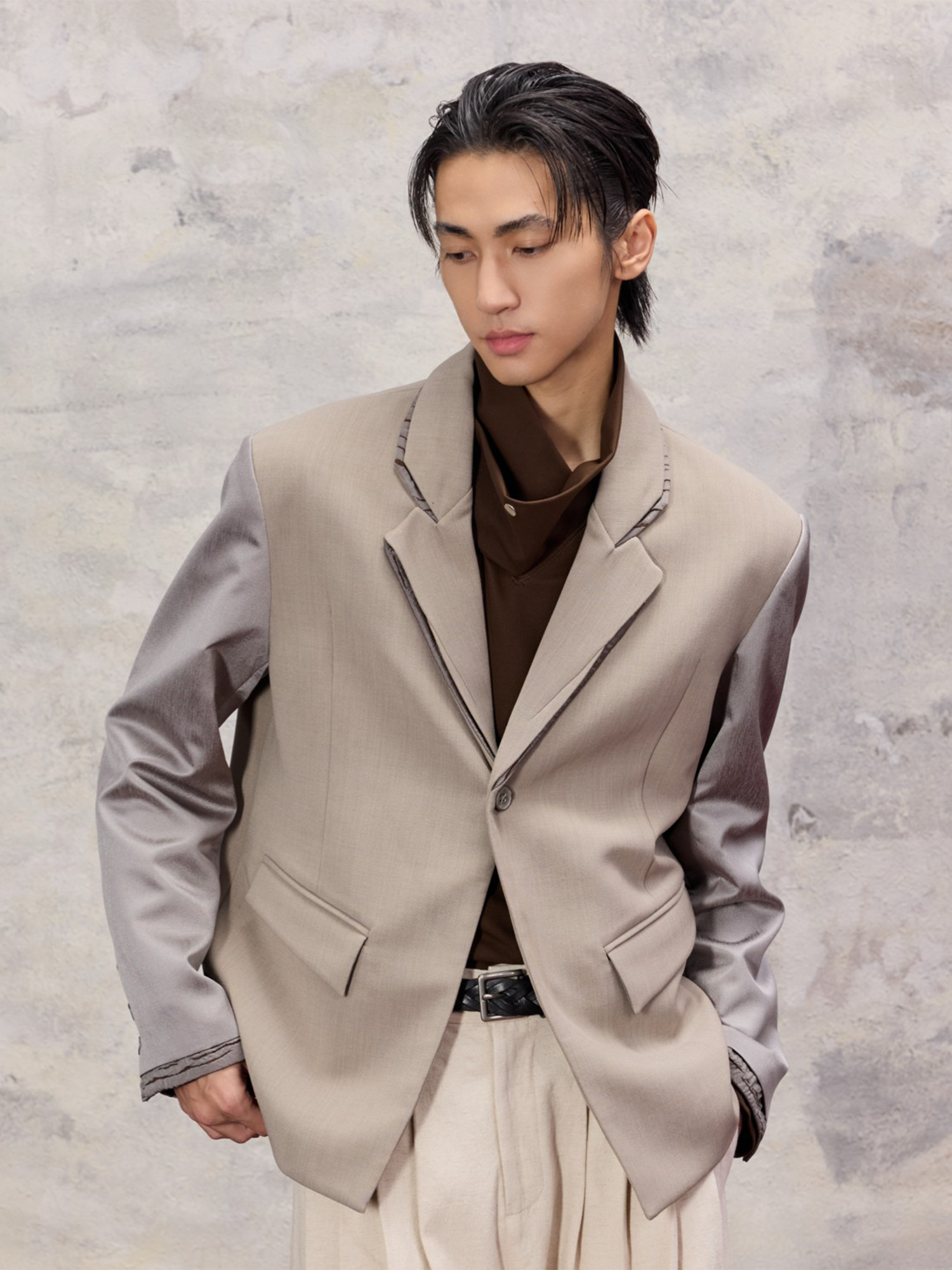 ALVNG AR ANTS Essential Sheen Spliced Blazer