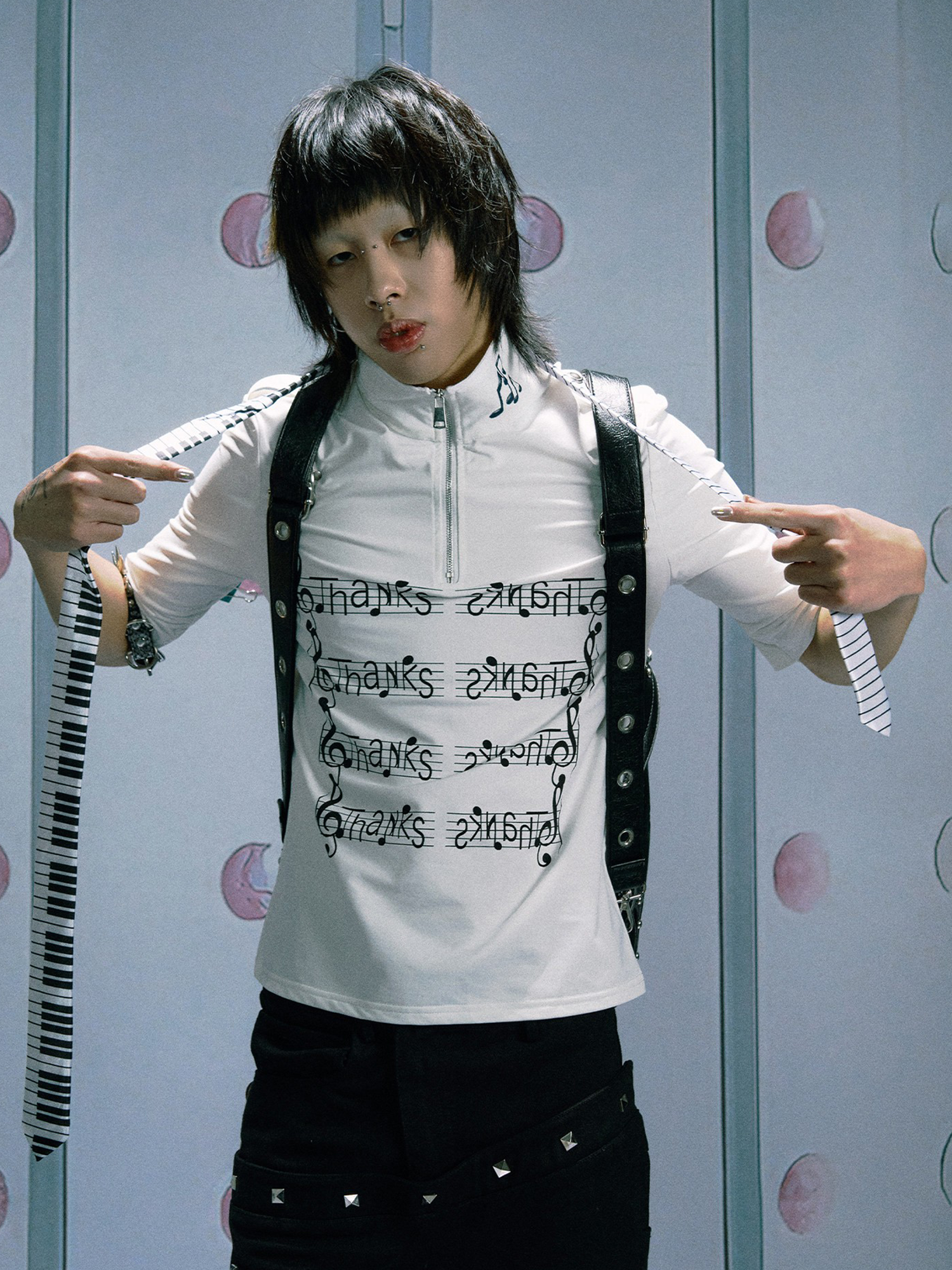 PAIKI Score Stand Collar Henley Tee