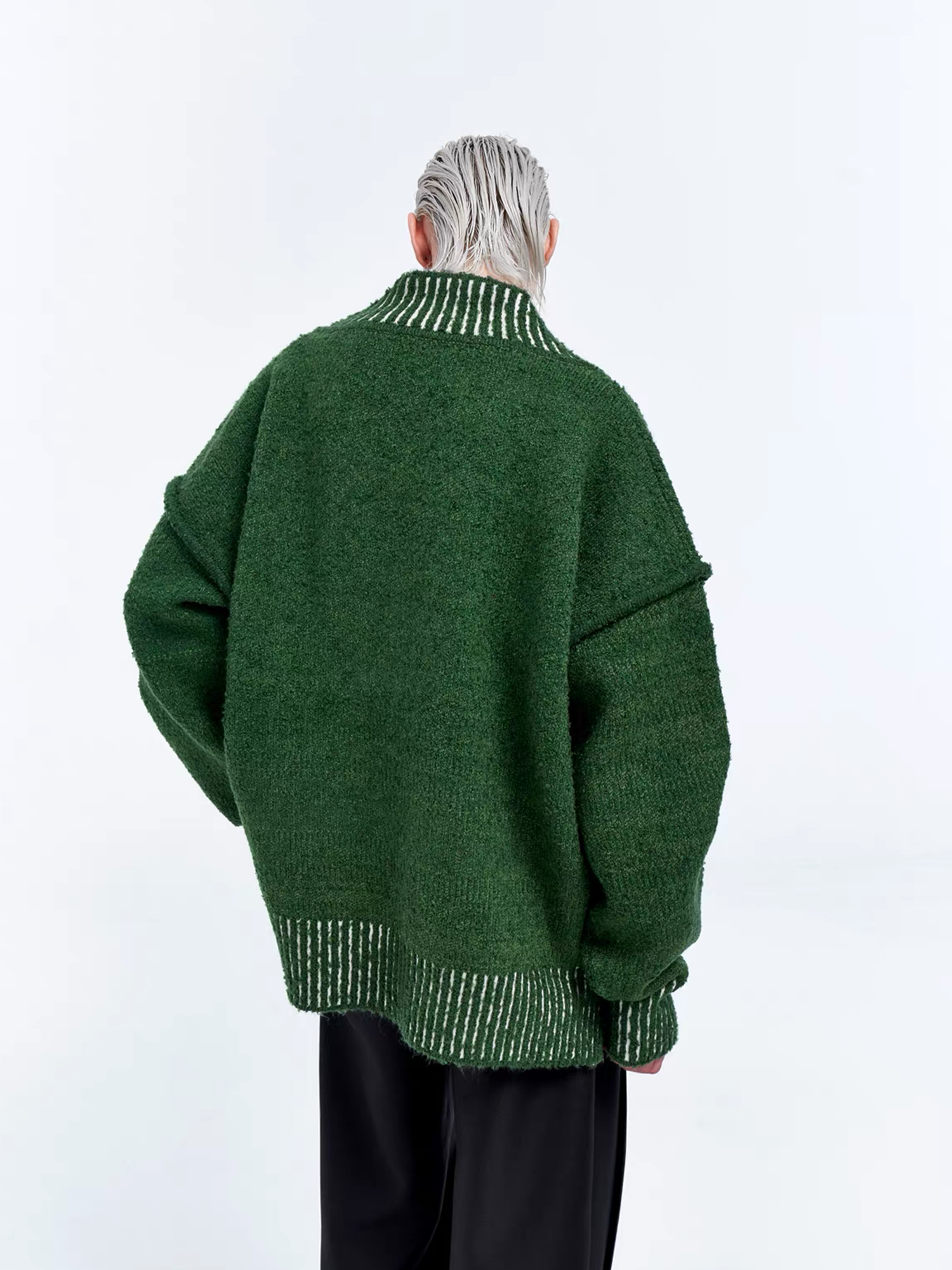 TIWILLTANG Retro Oversized V-Neck Sweater, premium urban and streetwear designers apparel on PROJECTISR.com, TIWILLTANG